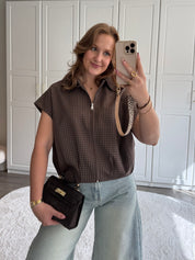 Gilet Alies Chequered | Bruin