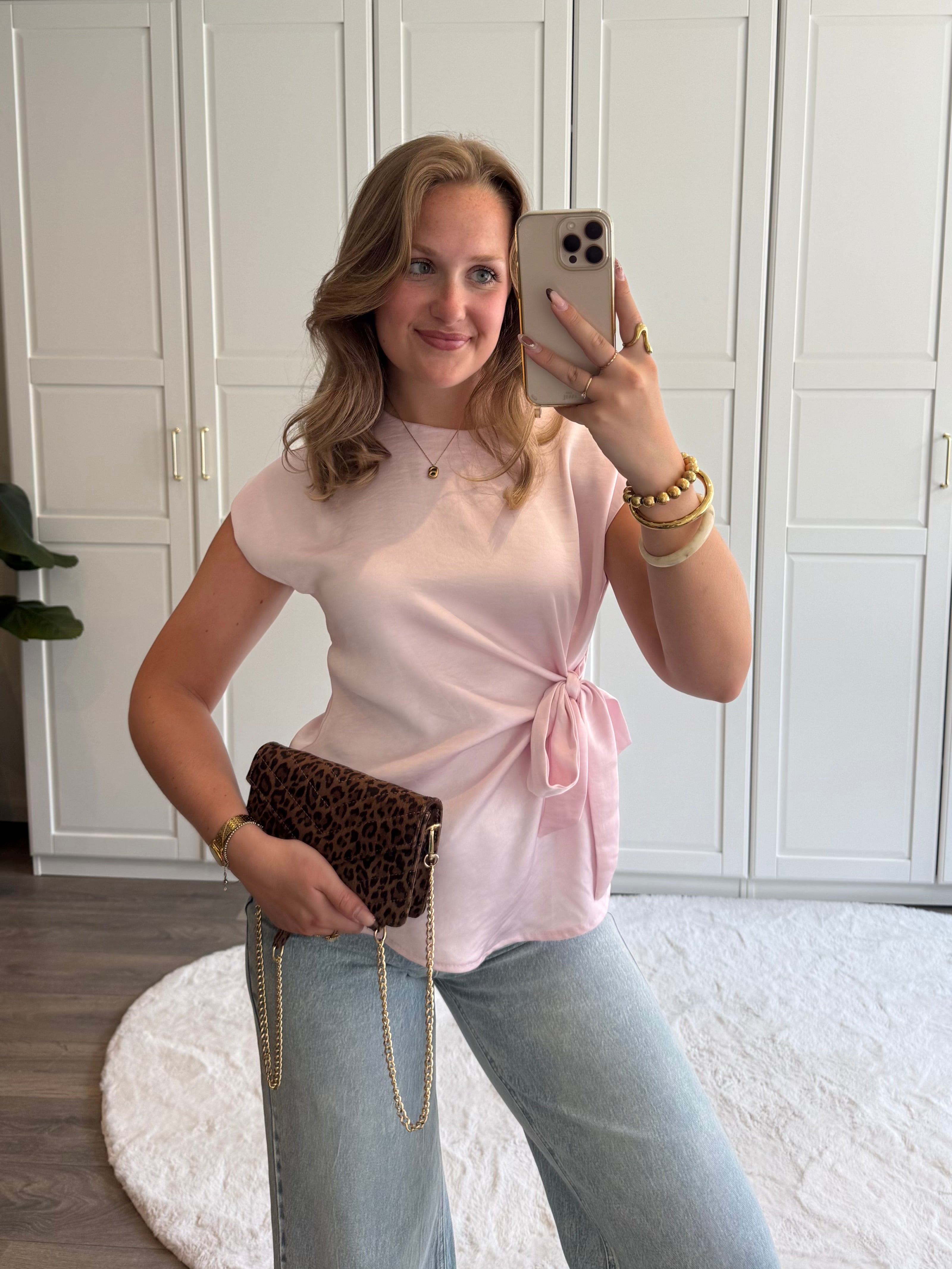 Satin Top Britt | Roze