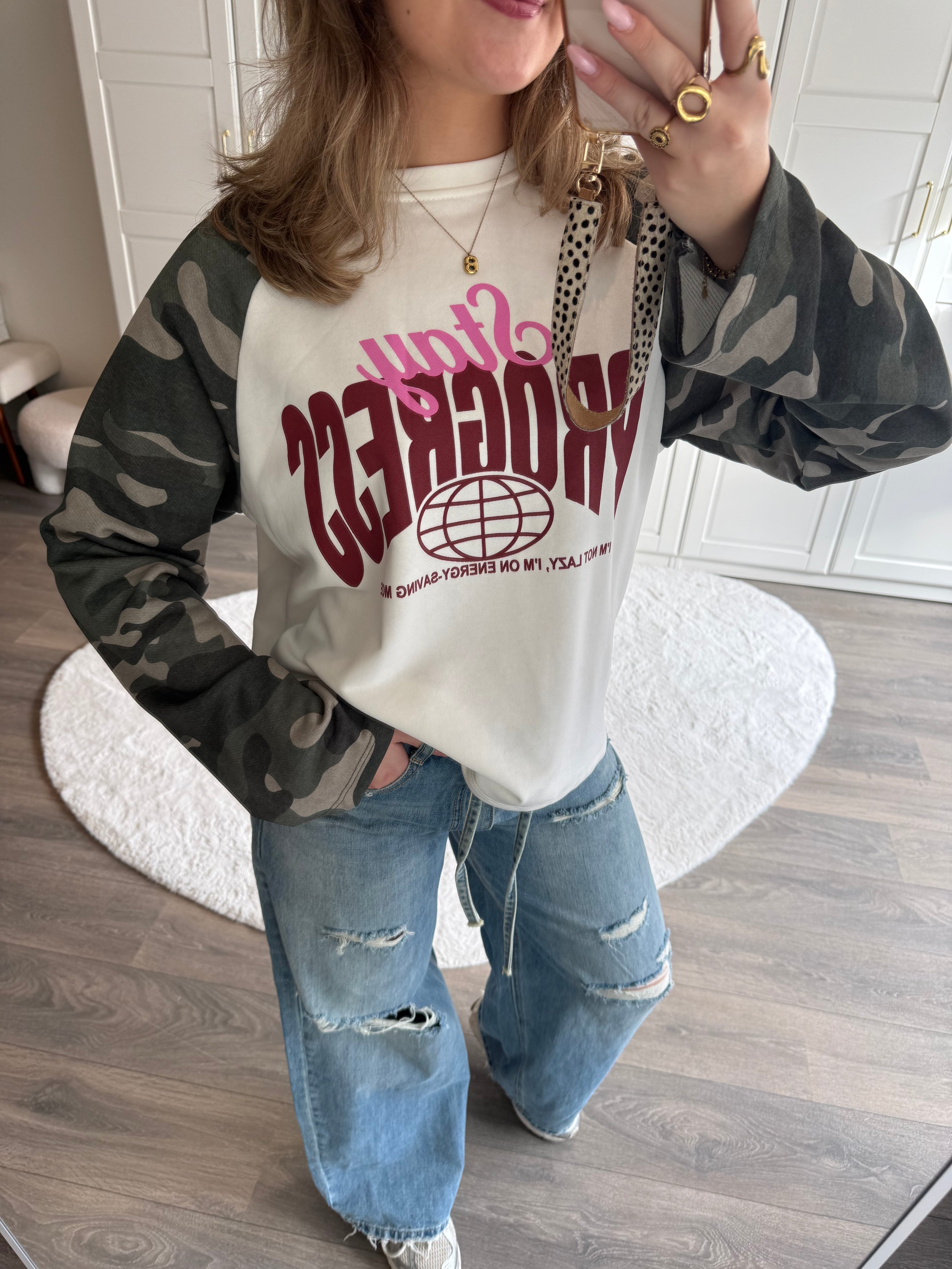 Baseball Sweater Camo | Wit