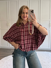 Blouse Demi Chequered | Roze