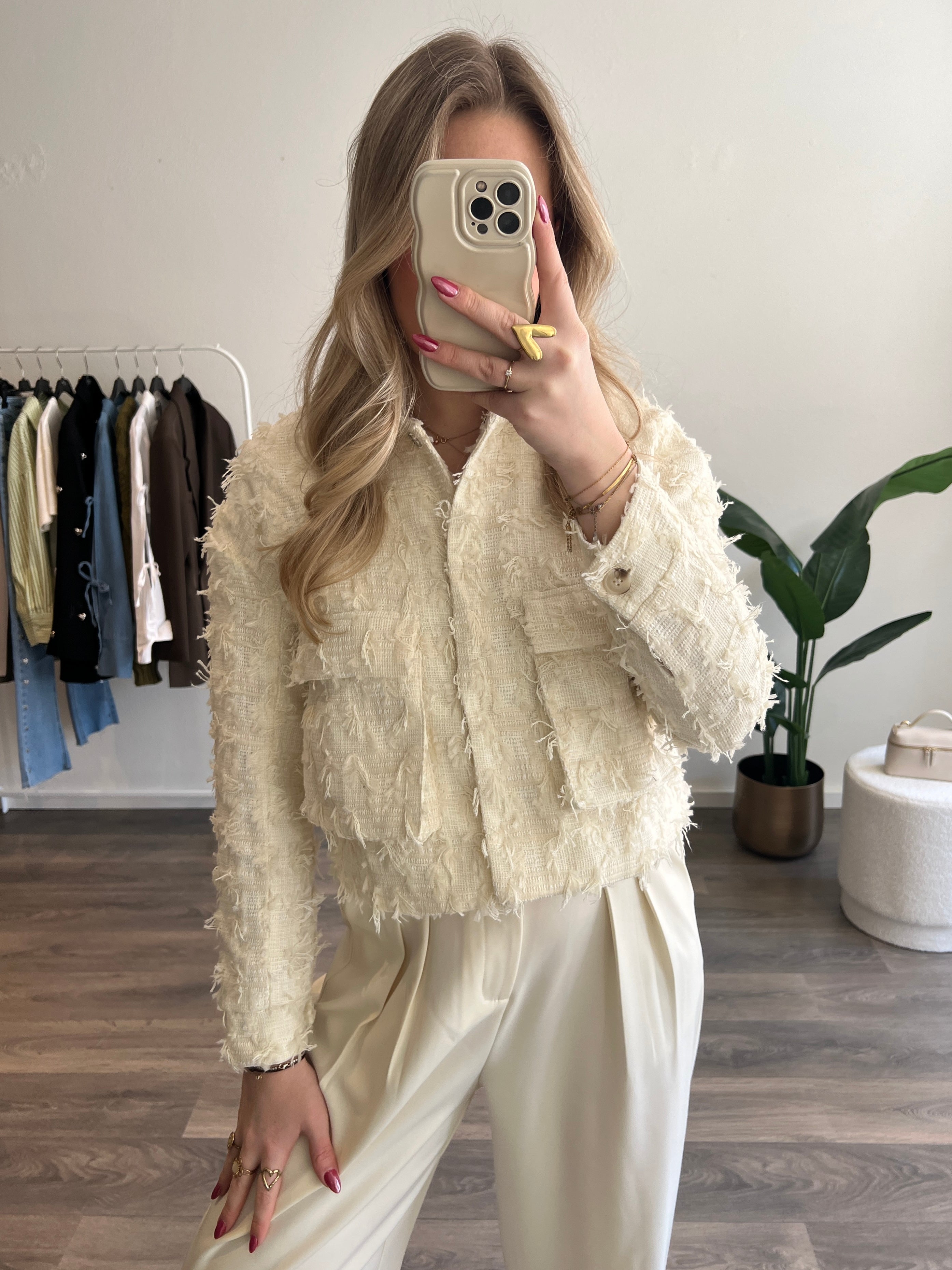 Tweed Jasje Quinty | Creme