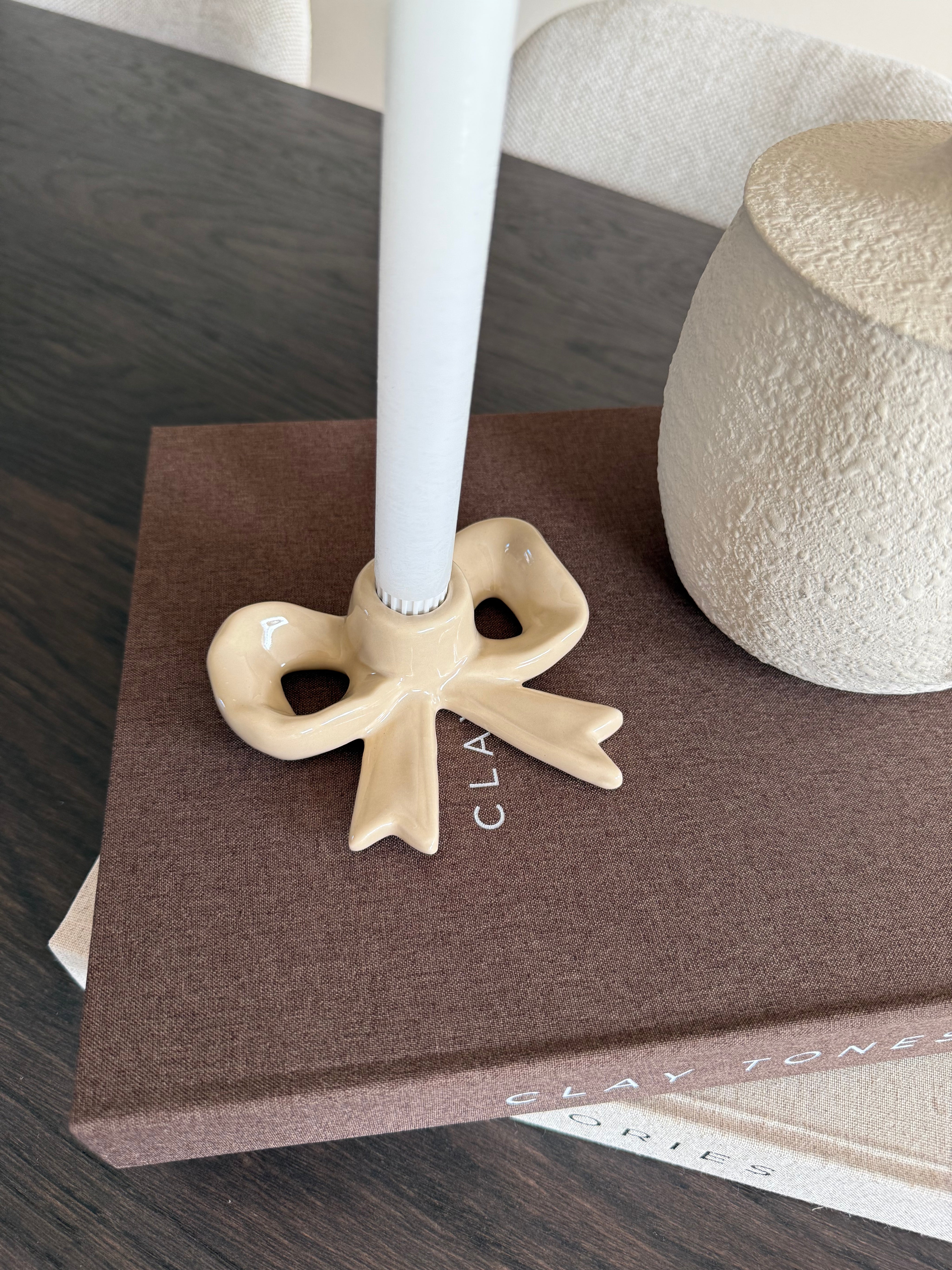 Kaarsenhouder Bow | Beige