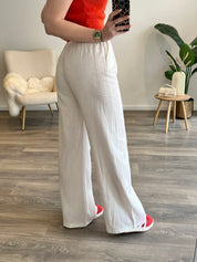 Linnen Livia Pants Regular | Wit