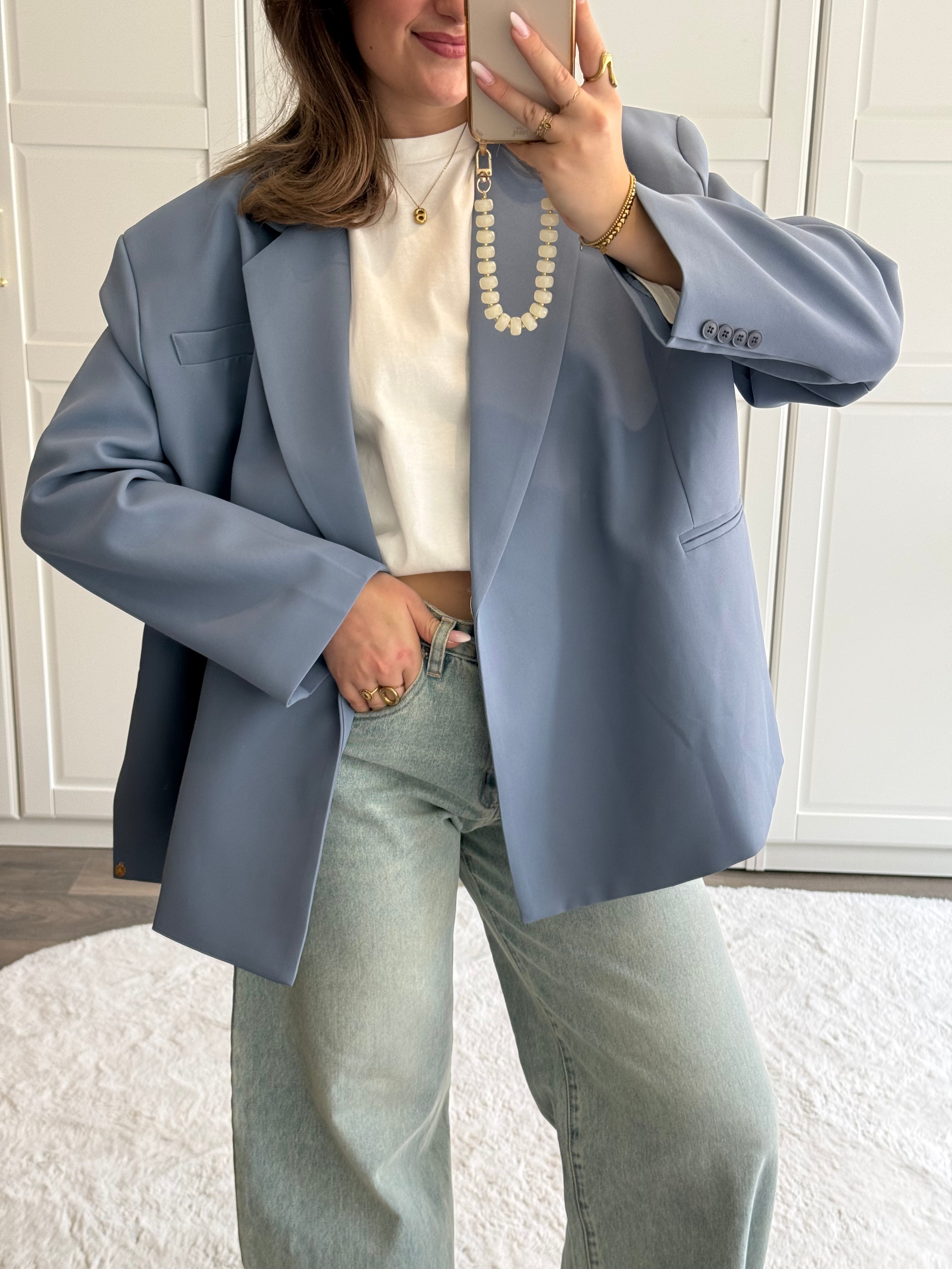 Boxy Blazer Jasmijn | Denim Blauw