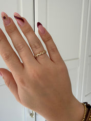 Zigzag Strass Ring | Goud