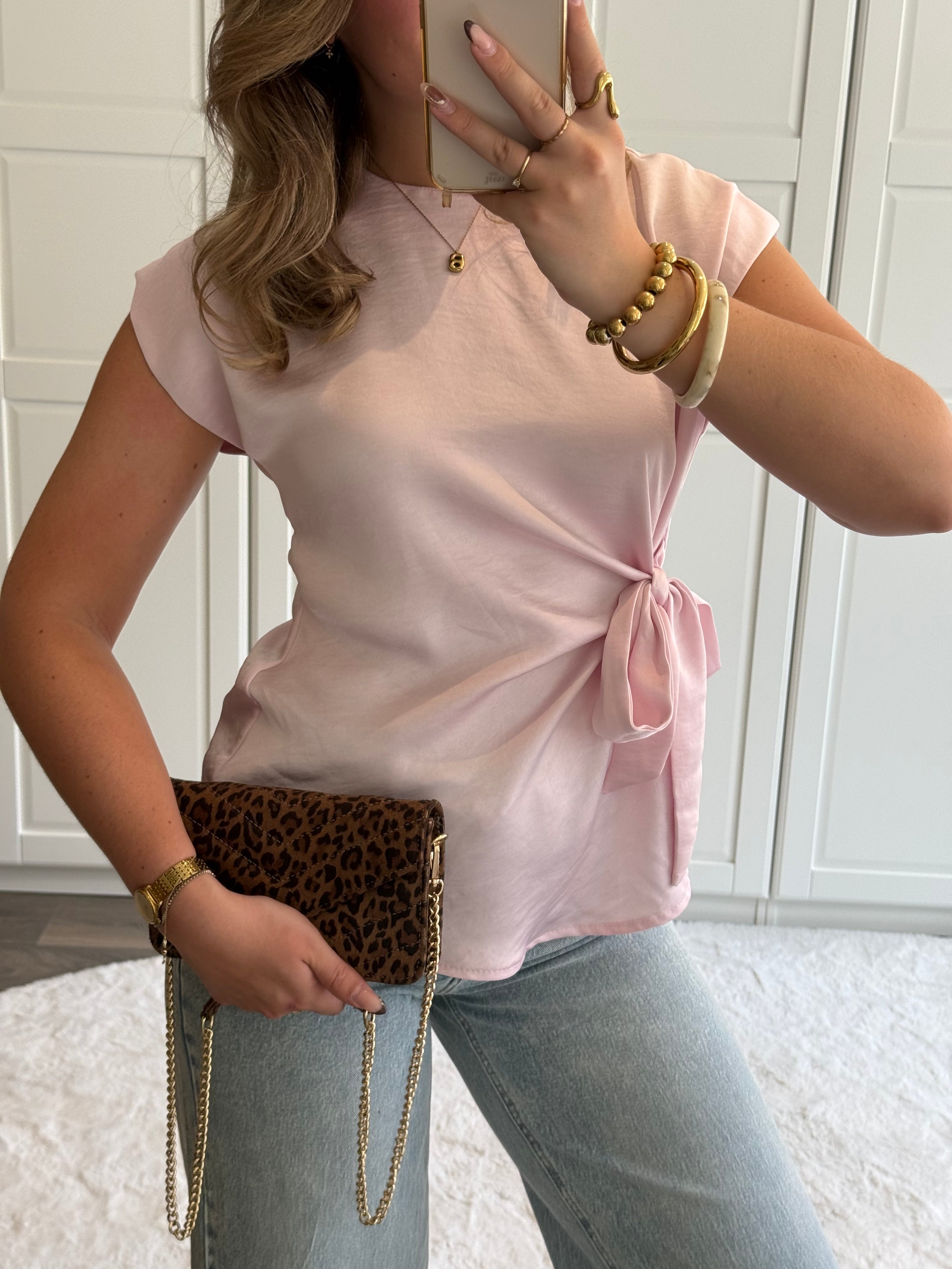 Satin Top Britt | Roze