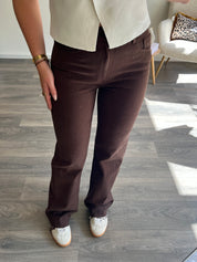 Wide Leg Strass Jeans Tall | Choco