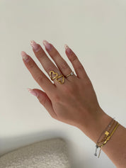Double Heart Ring | Goud