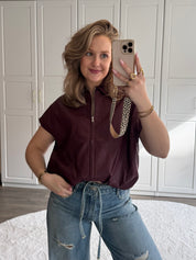 Gilet Alies Leather | Bordeaux