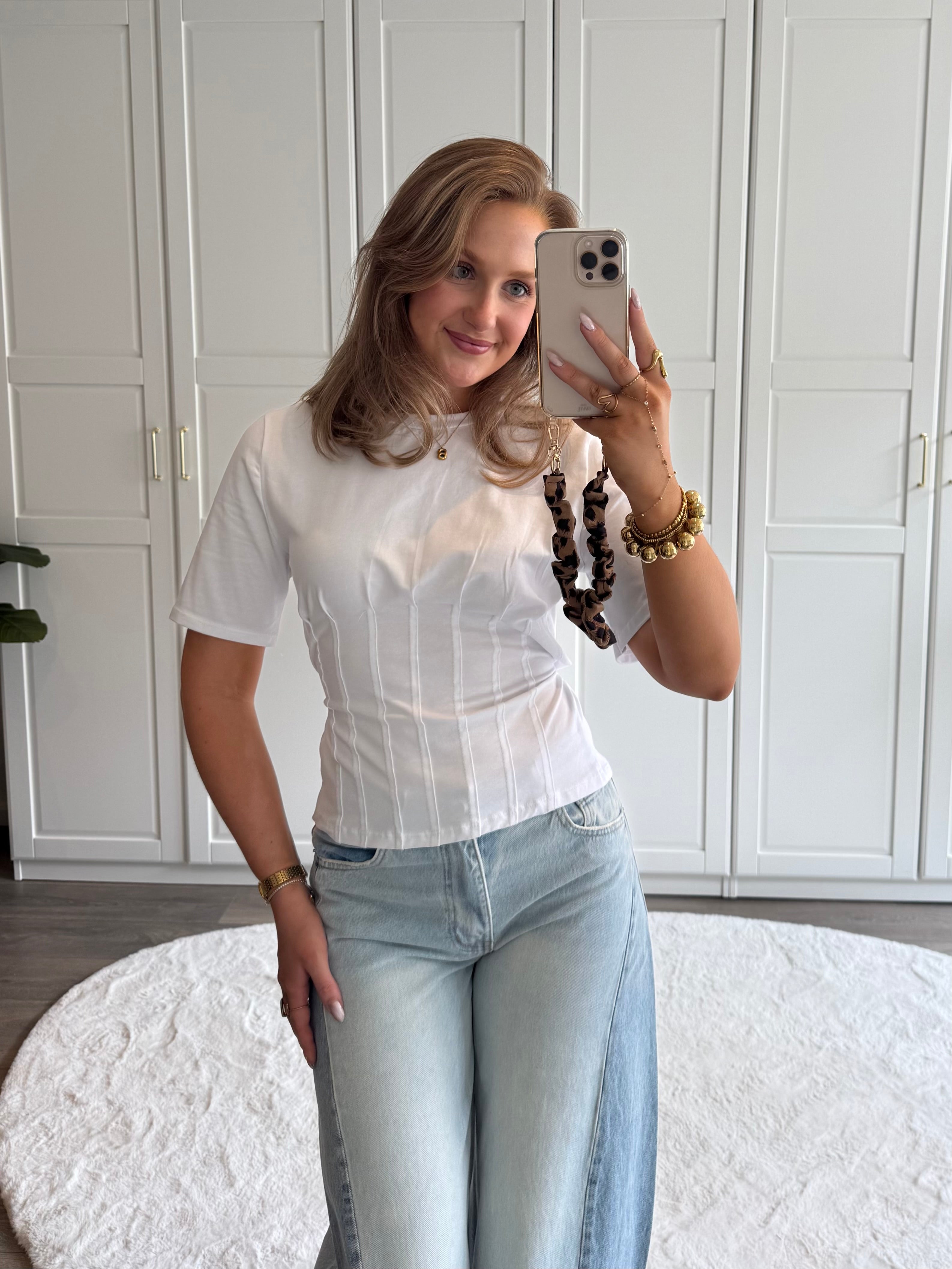 Tailored T-shirt Alyssa | Wit