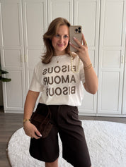T-shirt Bisous Amour | Wit