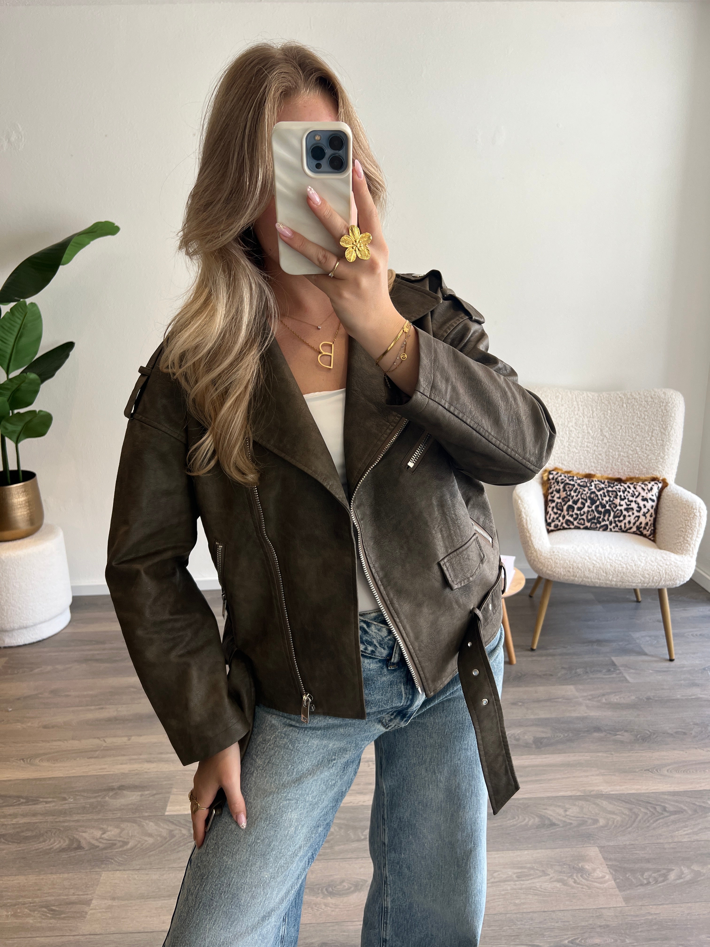 Biker Jacket | Taupe
