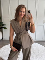 Tailored Gilet Tess | Taupe | PRE-ORDER