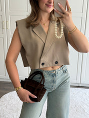 Gilet Louise | Taupe
