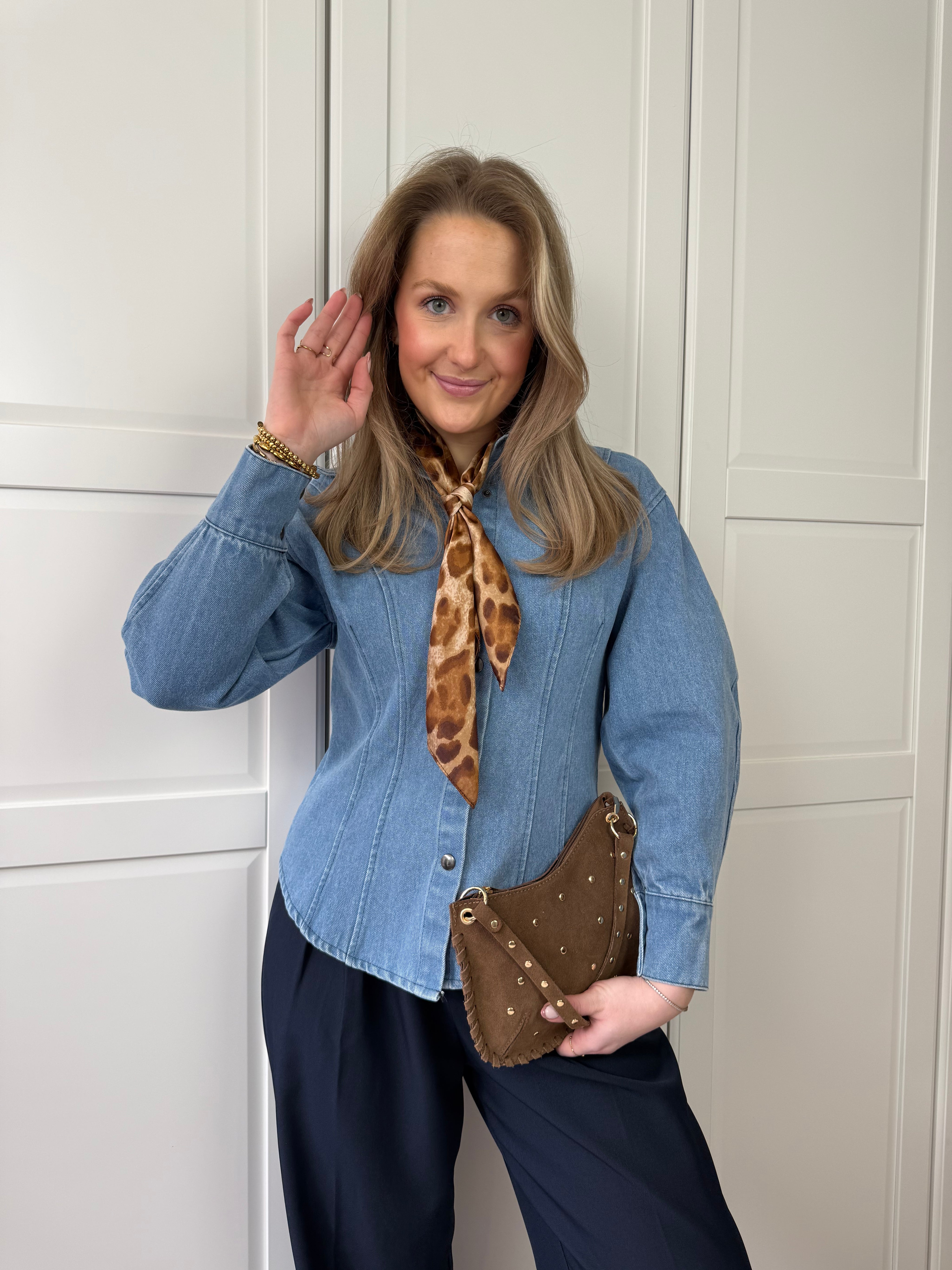 Taloired Denim Blouse Roos | Blauw