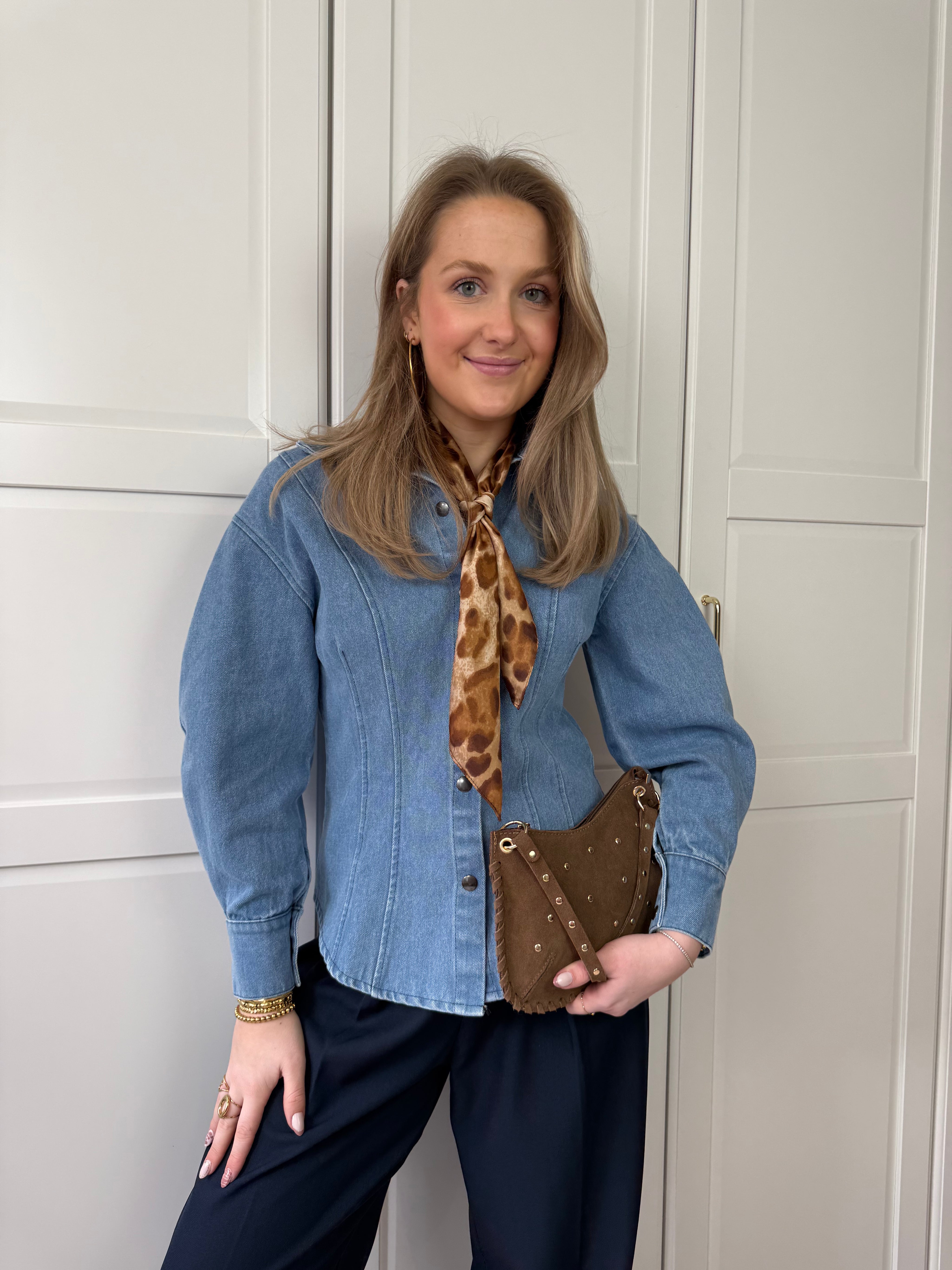 Taloired Denim Blouse Roos | Blauw