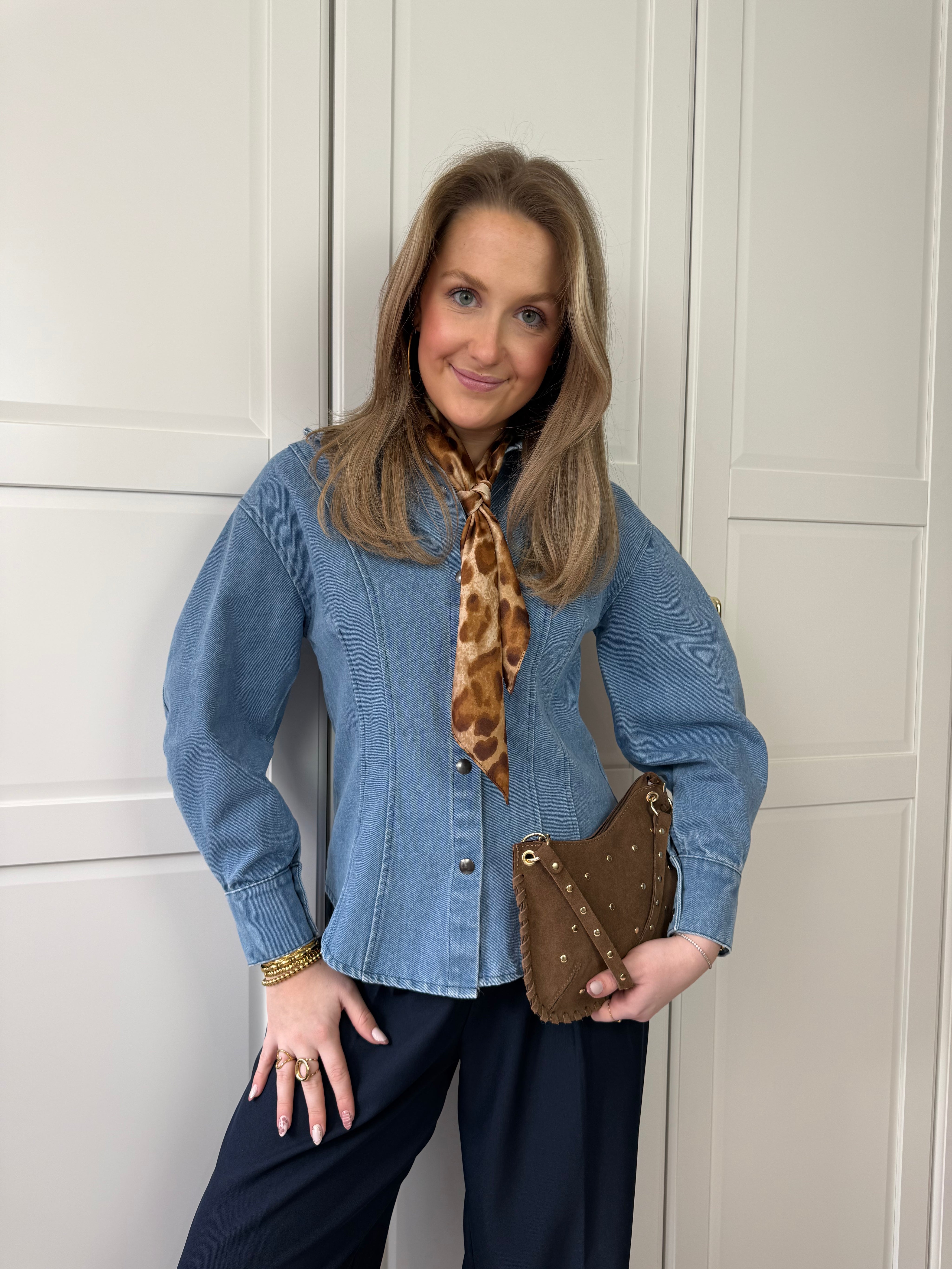 Taloired Denim Blouse Roos | Blauw