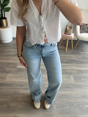 Wide Leg Jeans 3803 | Blauw