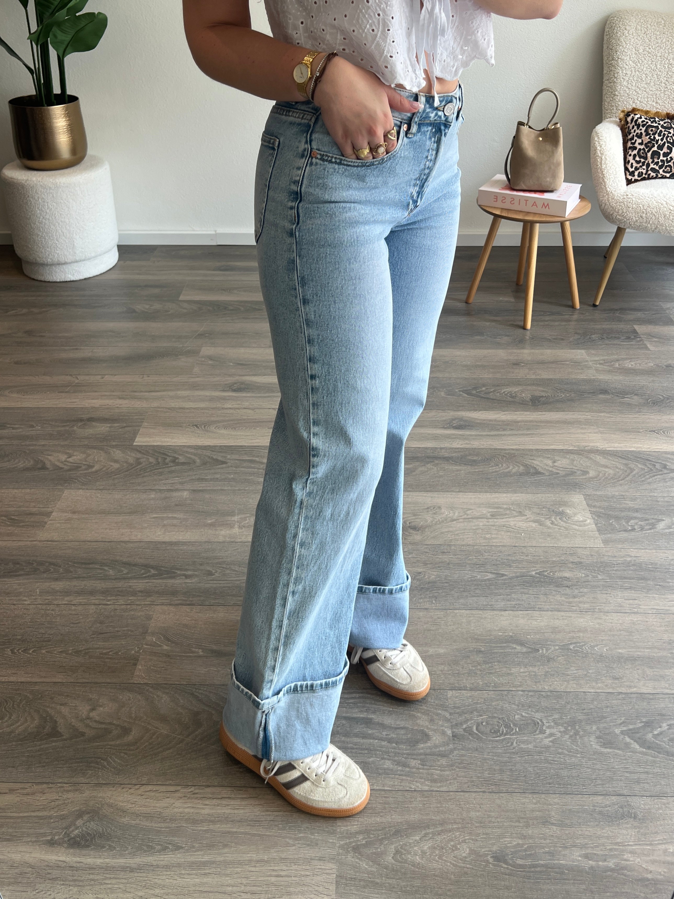 Wide Leg Jeans 3803 | Blauw