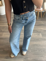 Wide Leg Jeans 3801-6 | Blauw