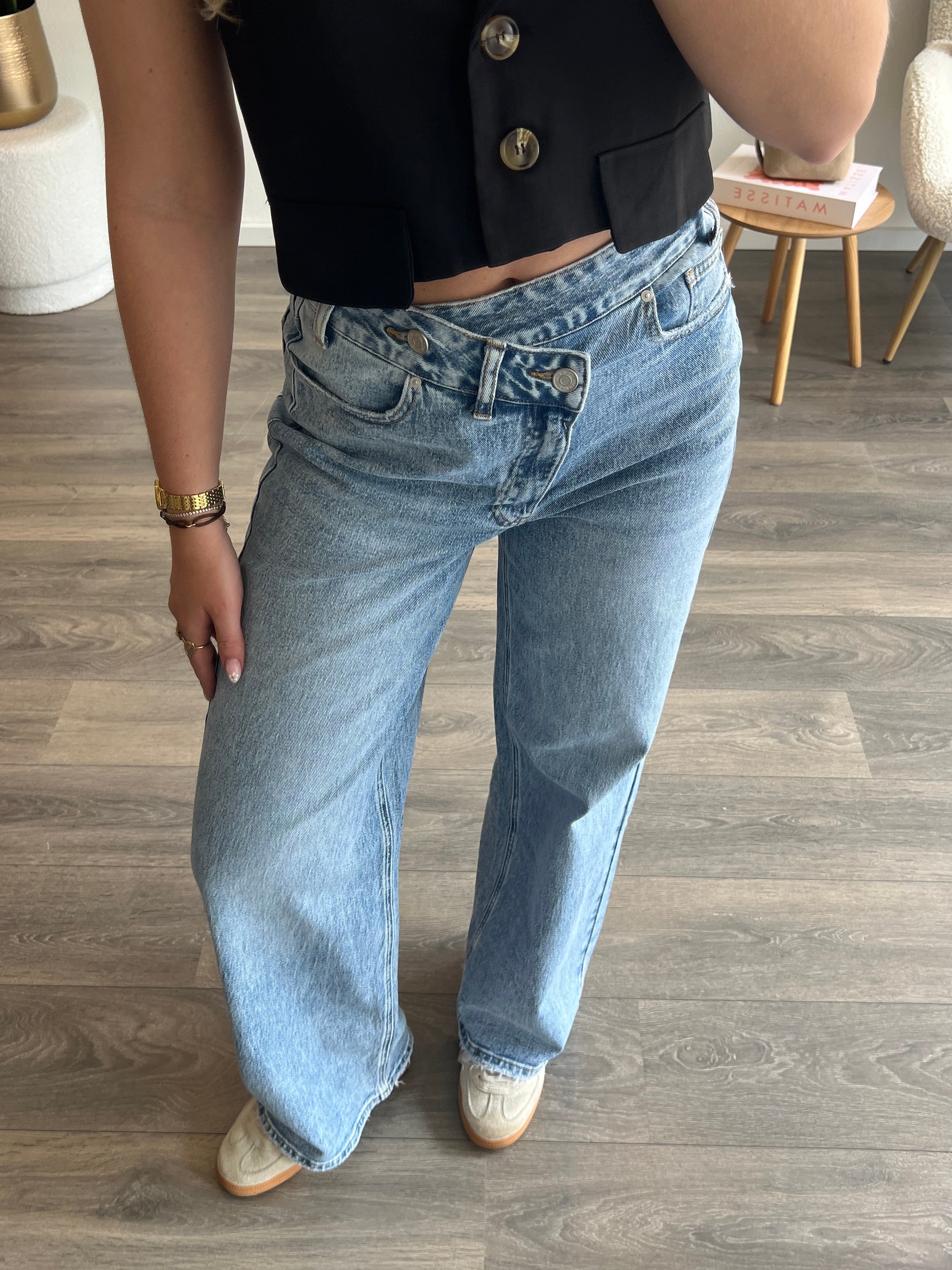 Wide Leg Jeans 3801-6 | Blauw