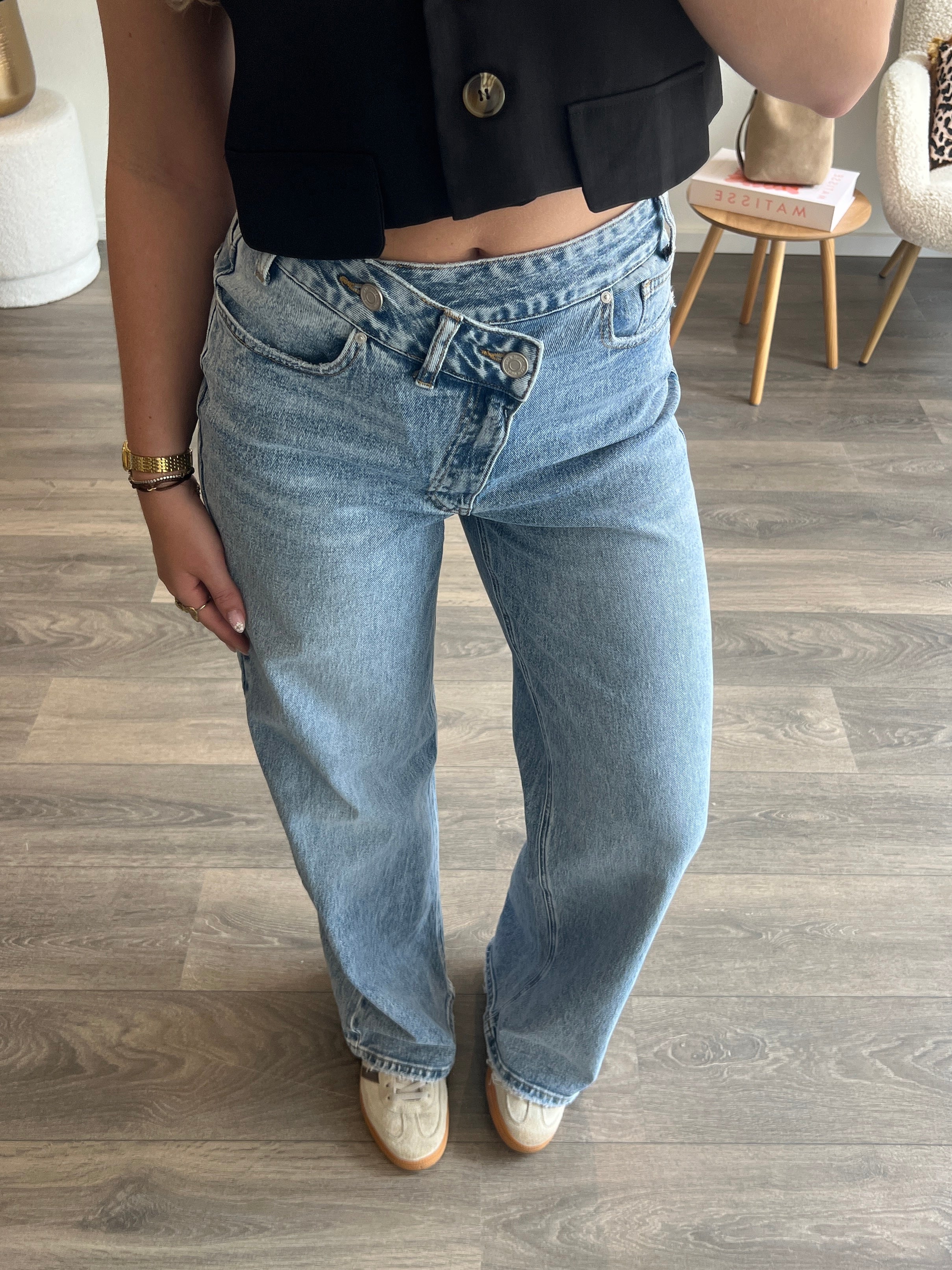 Wide Leg Jeans 3801-6 | Blauw
