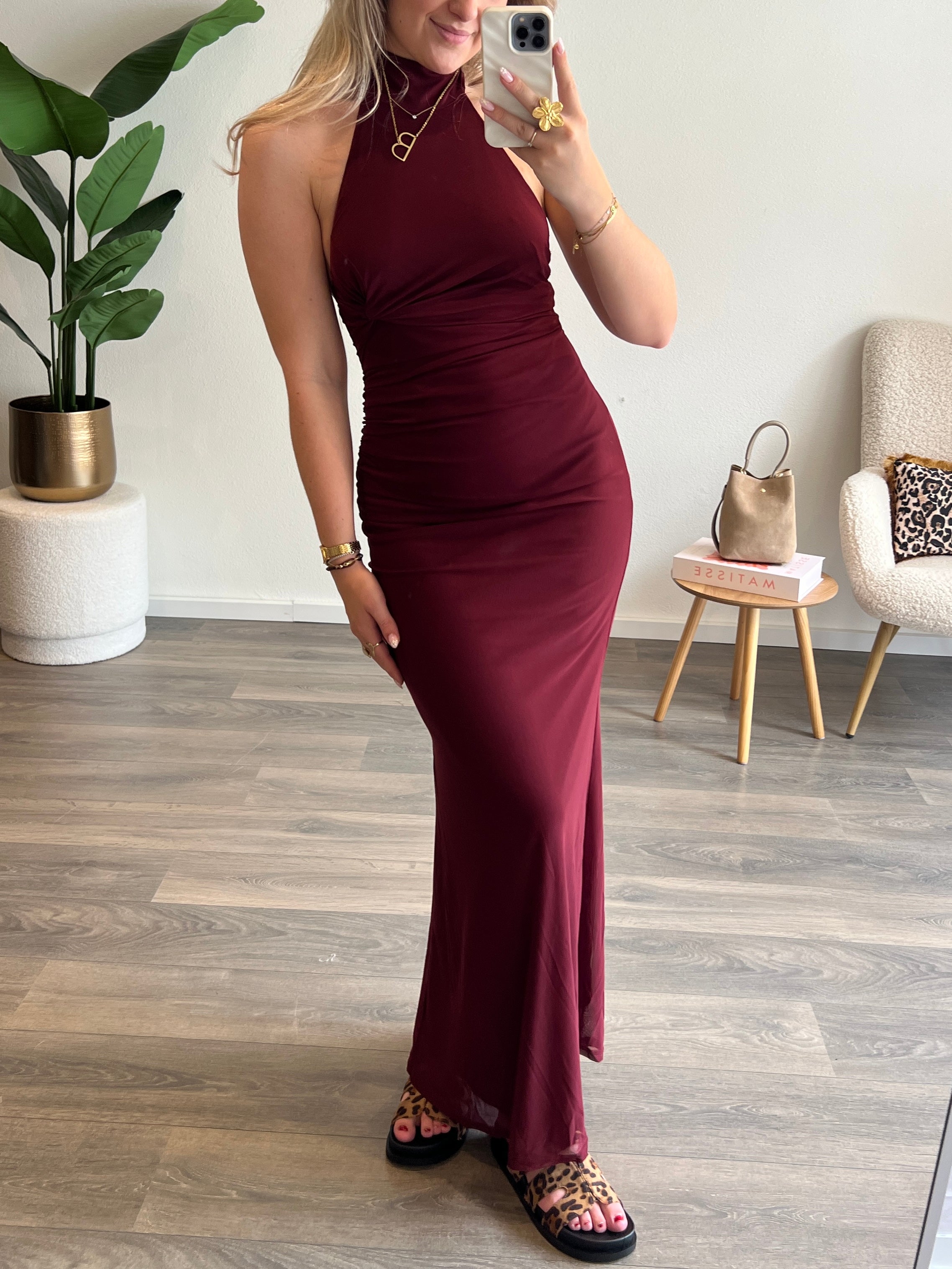 Halter Jurk Kelly | Bordeaux