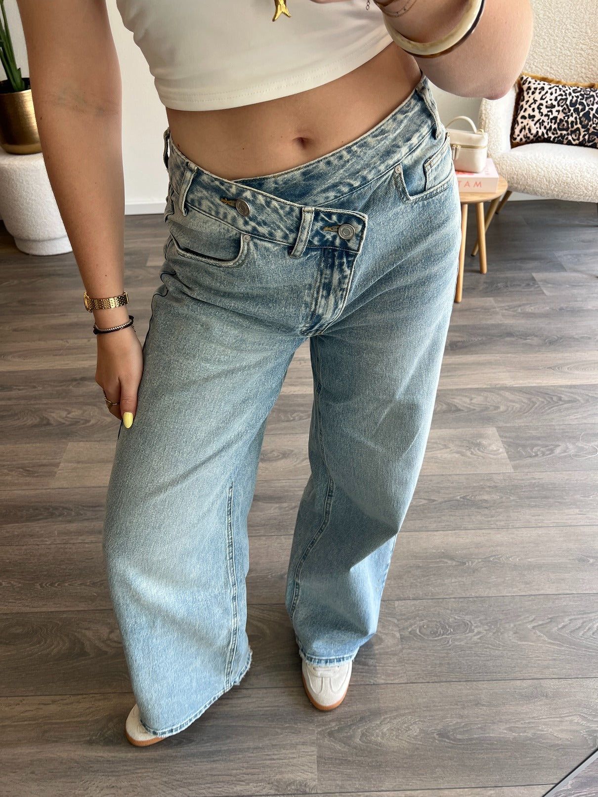 Wide Leg Jeans 3801-3 | Blauw