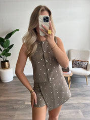 Studs Gilet Saar | Taupe