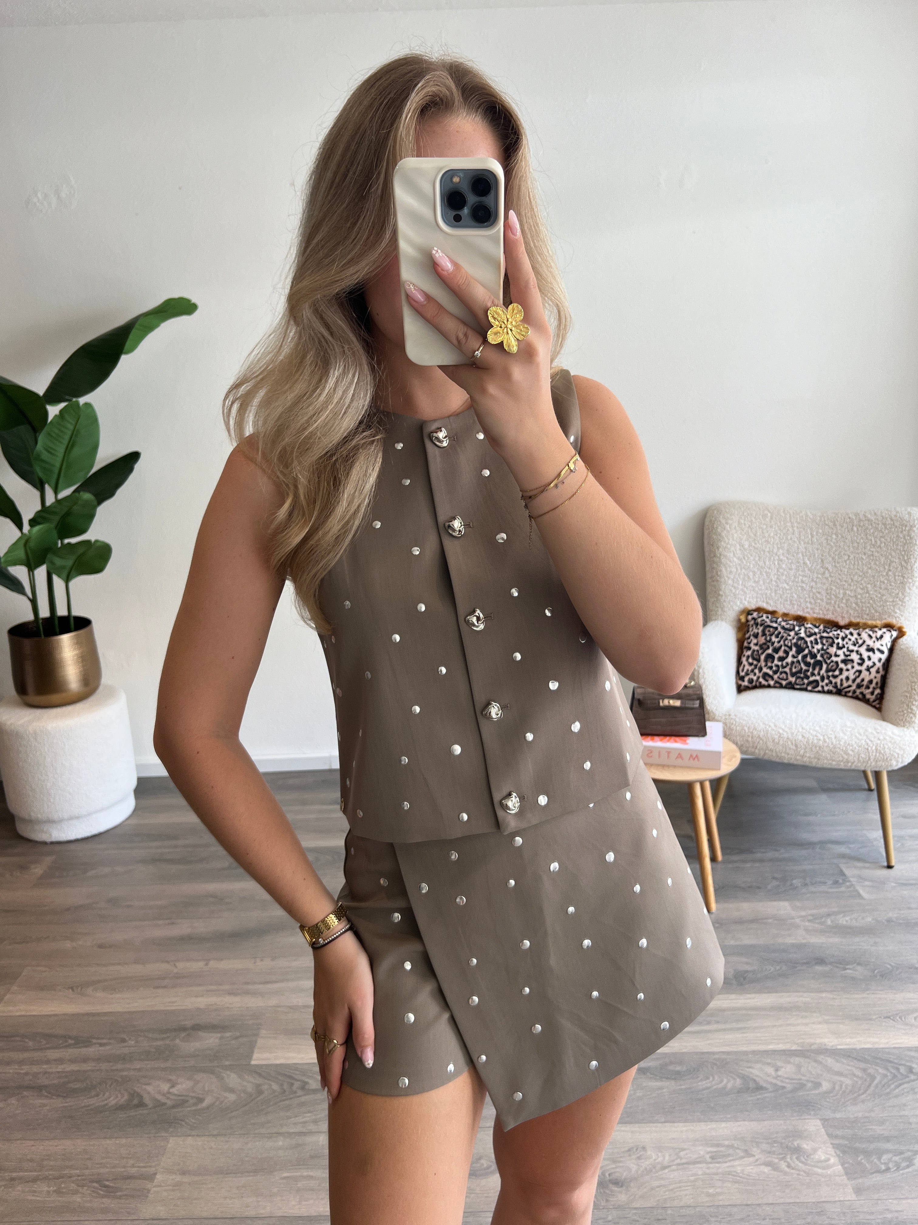 Studs Gilet Saar | Taupe