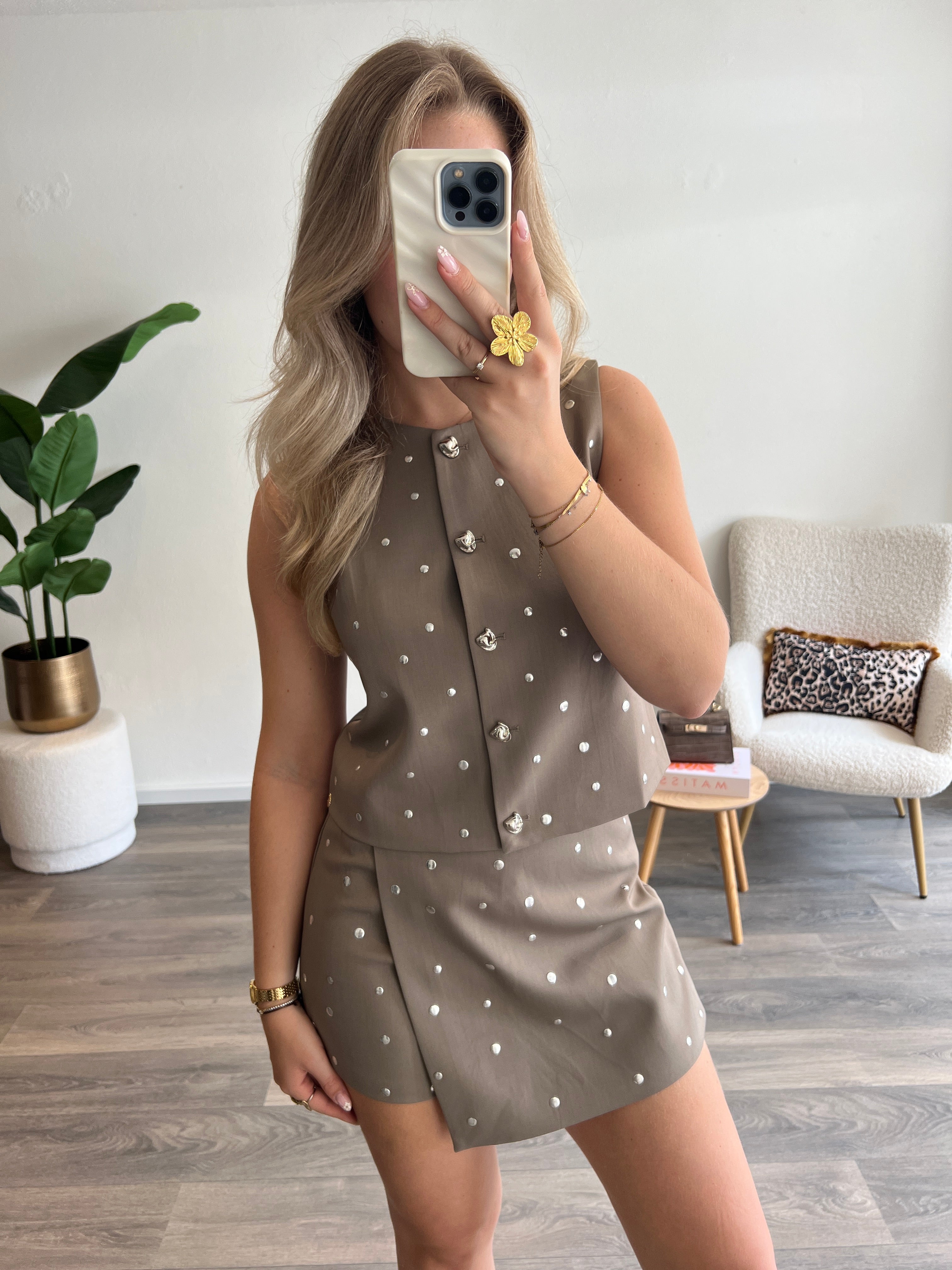 Studs Gilet Saar | Taupe