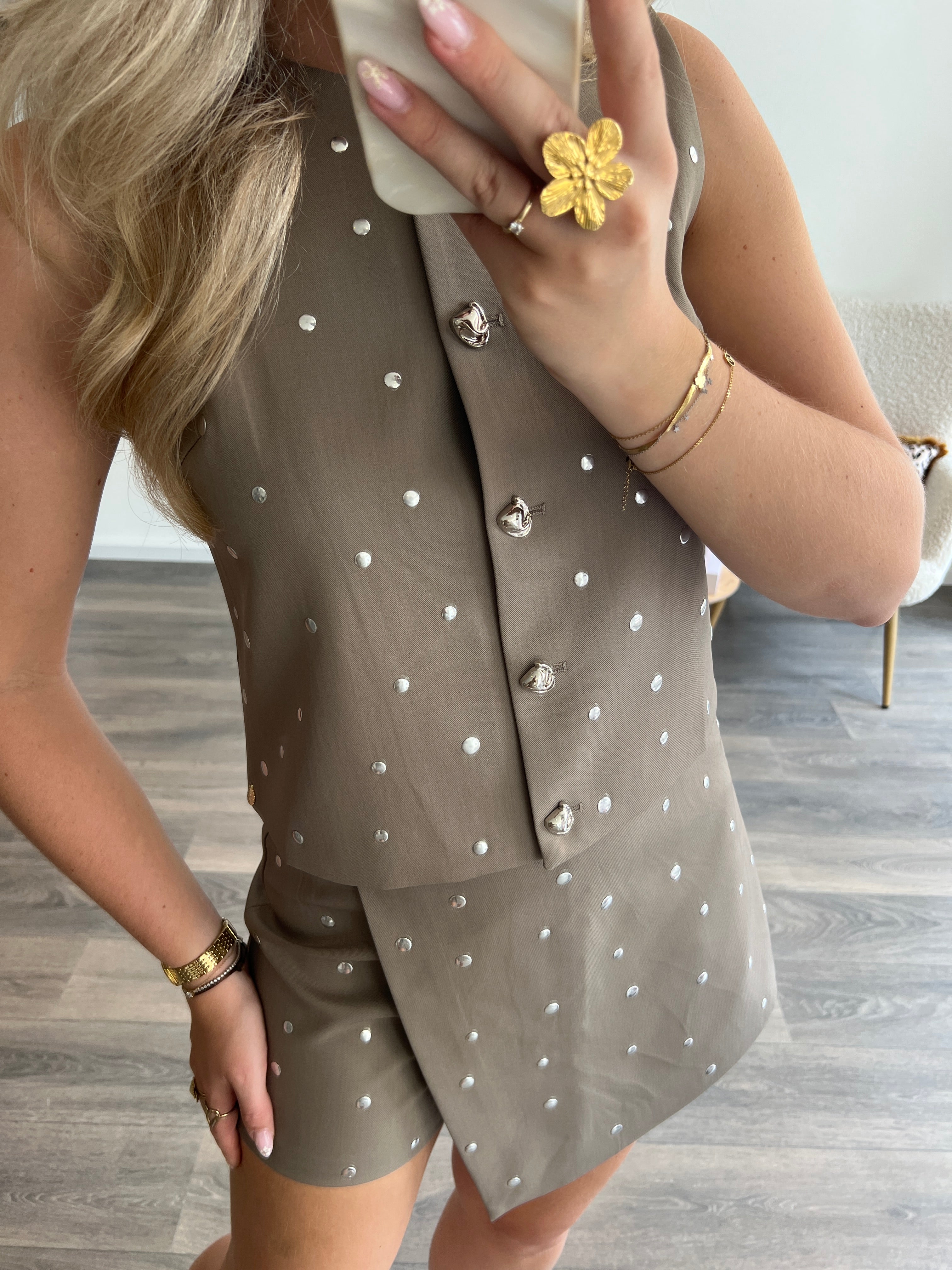 Studs Gilet Saar | Taupe