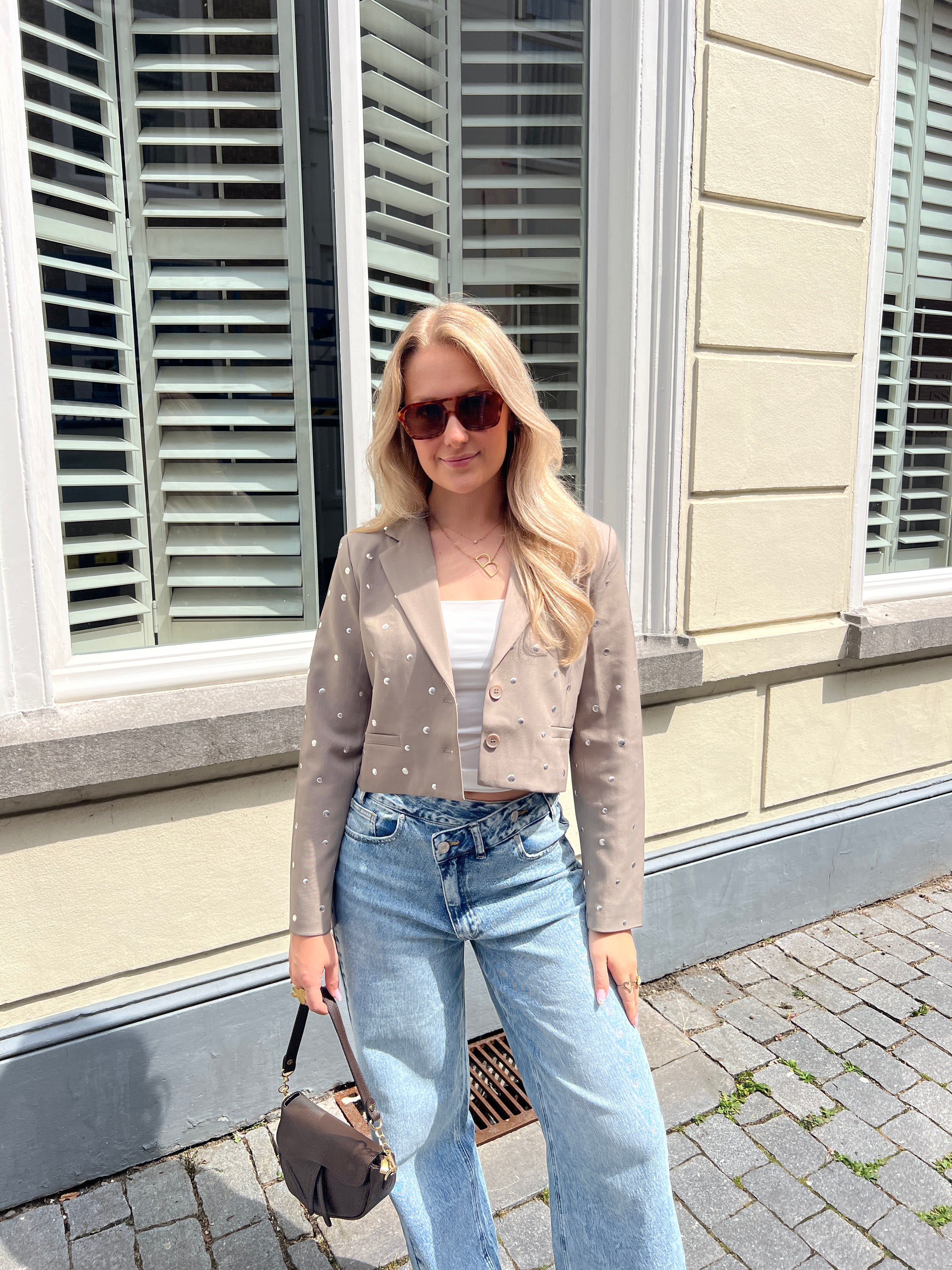 Studs Blazer Saar | Taupe