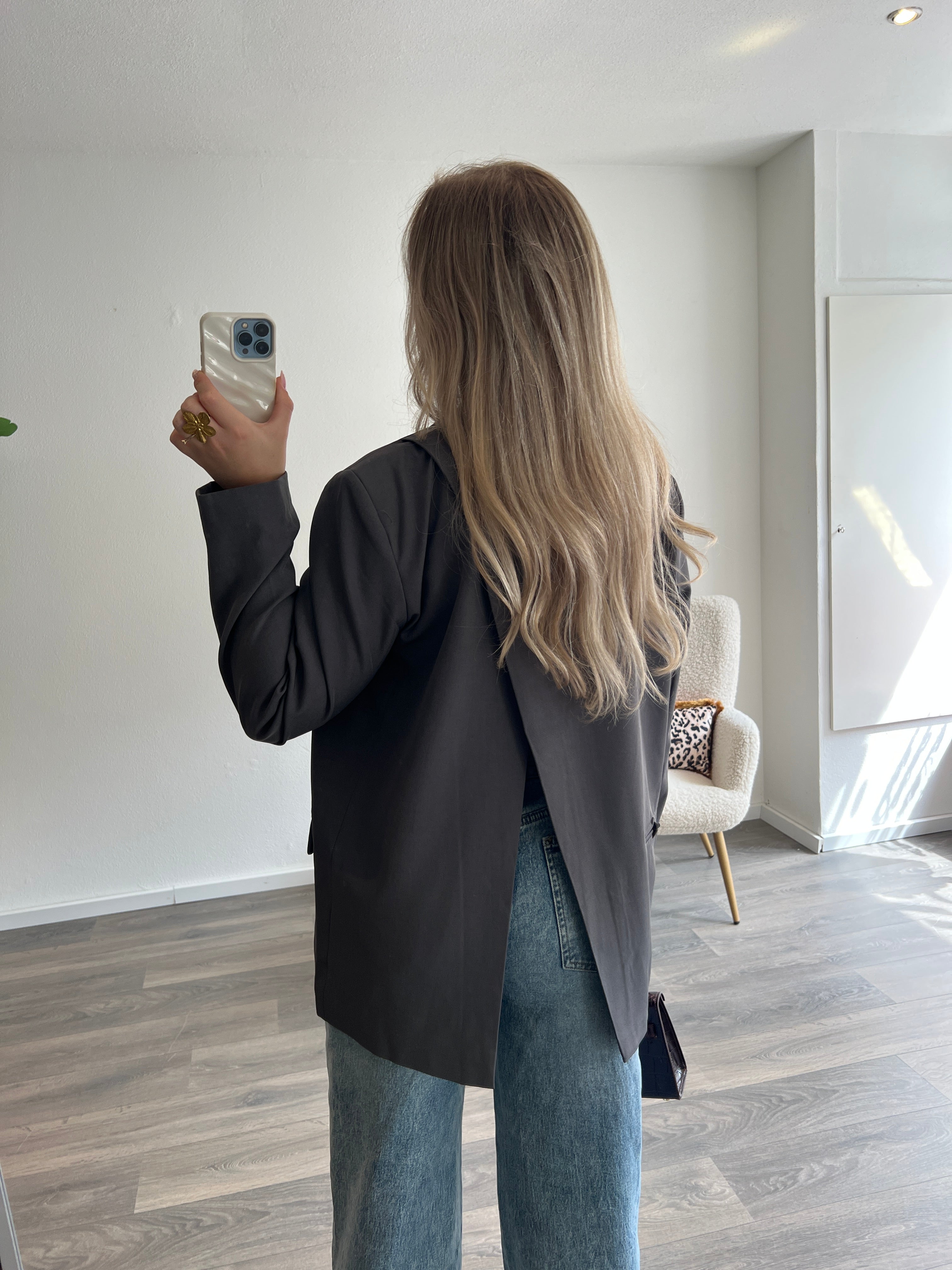 Split Blazer Tess | Grijs