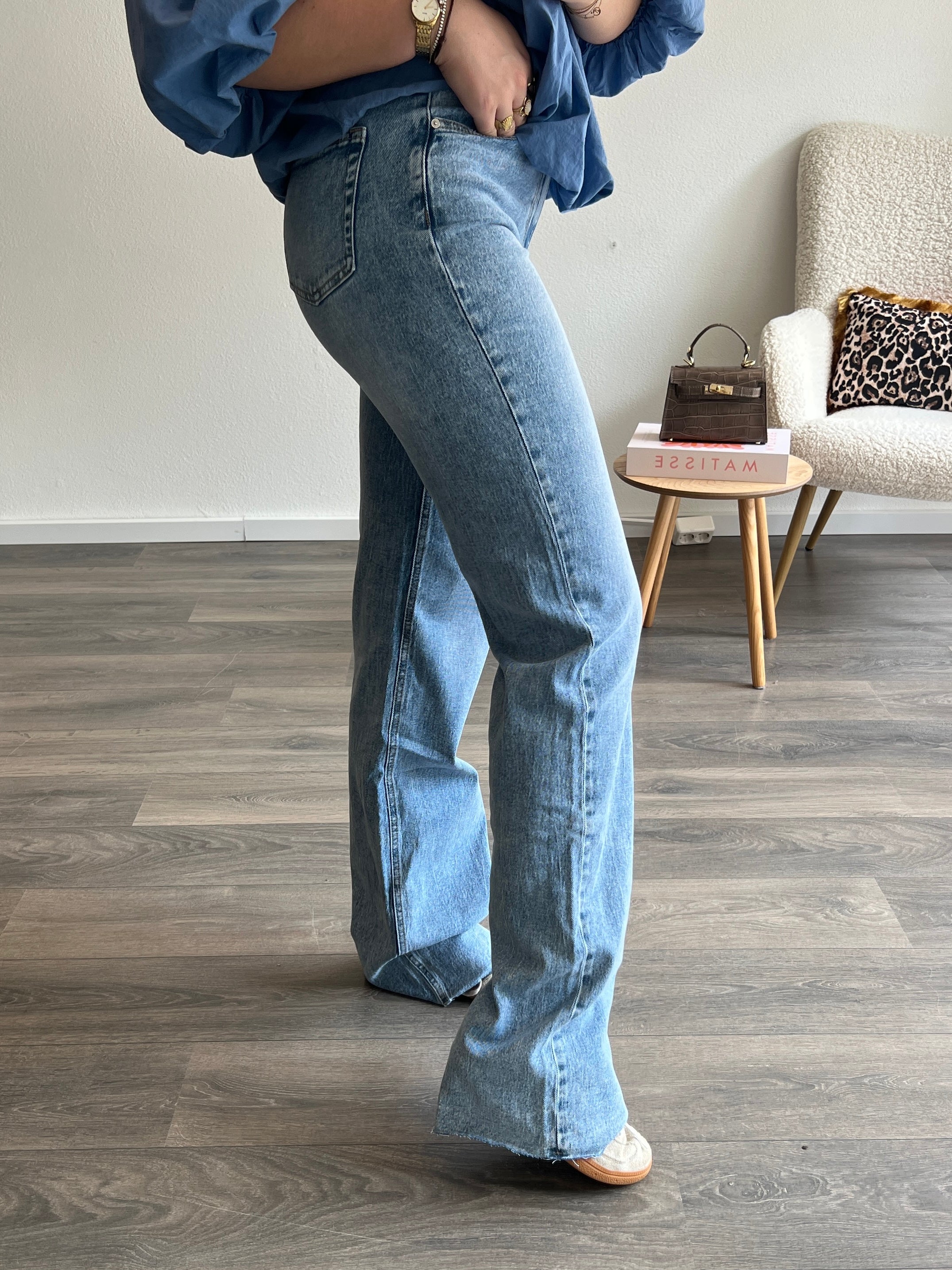 Extra Tall Wide Leg Jeans 3806-1 | Blauw