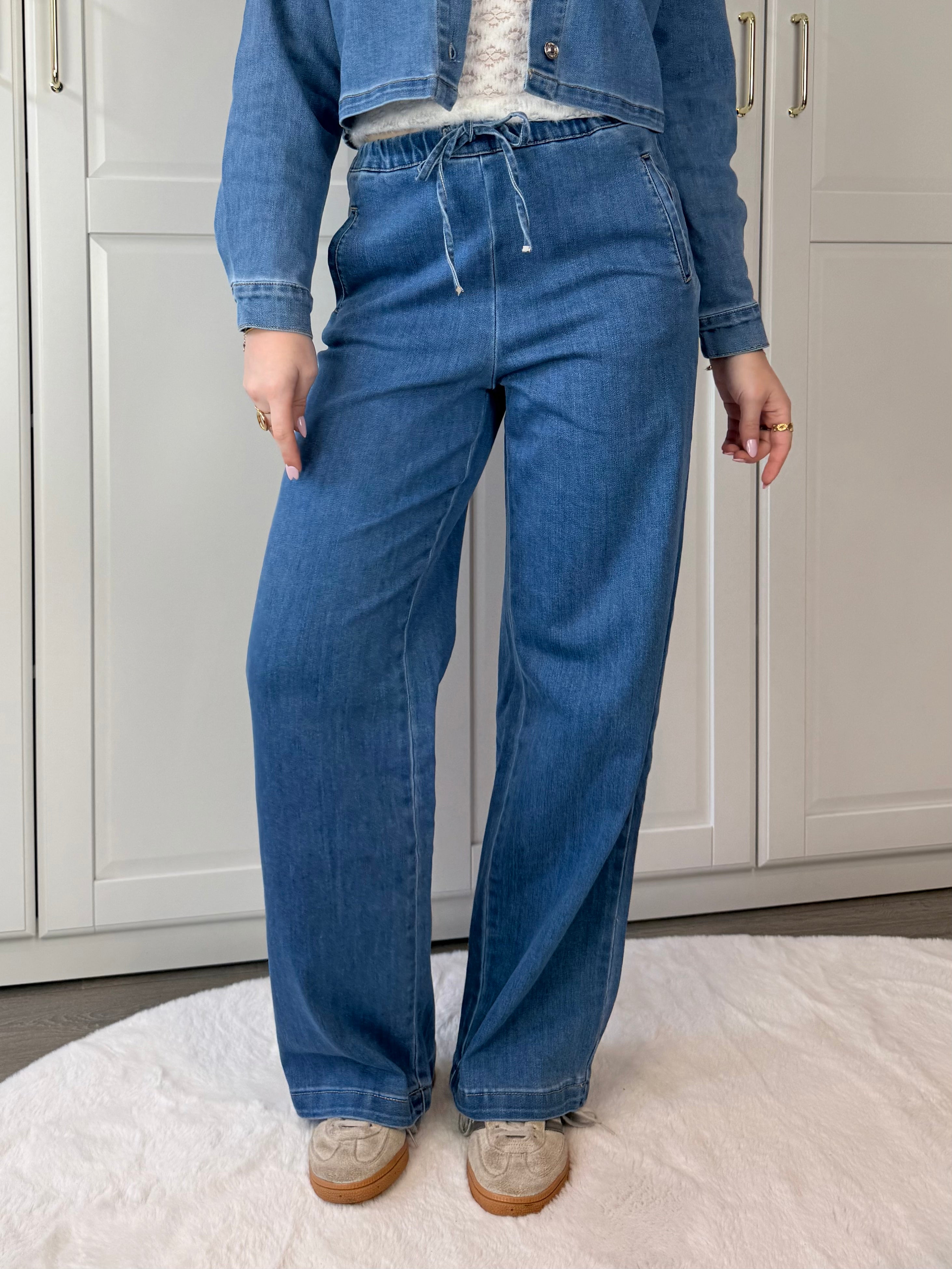 Wide Leg Jogger Jeans Laura | Blauw
