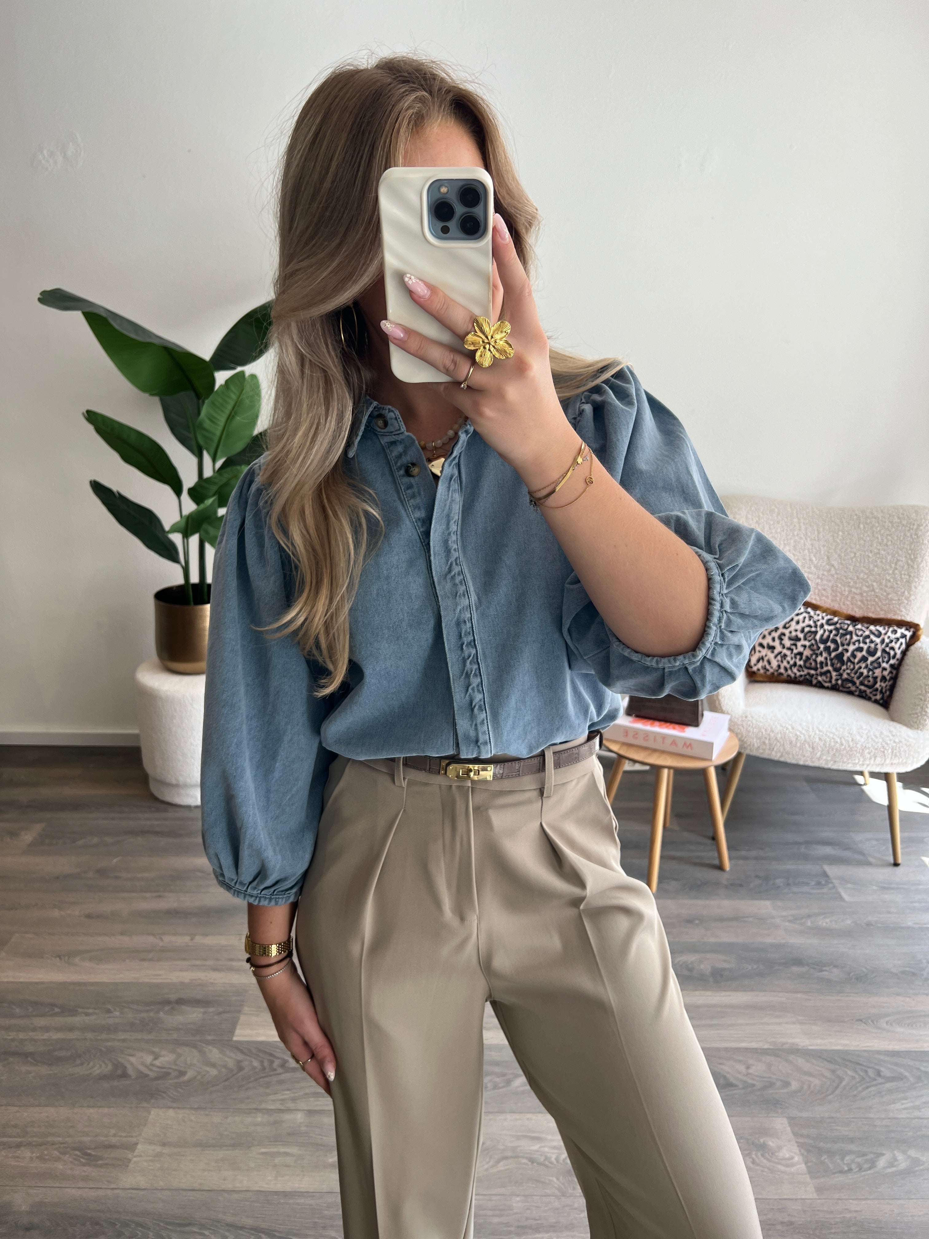 Denim Blouse Lotte | Blauw