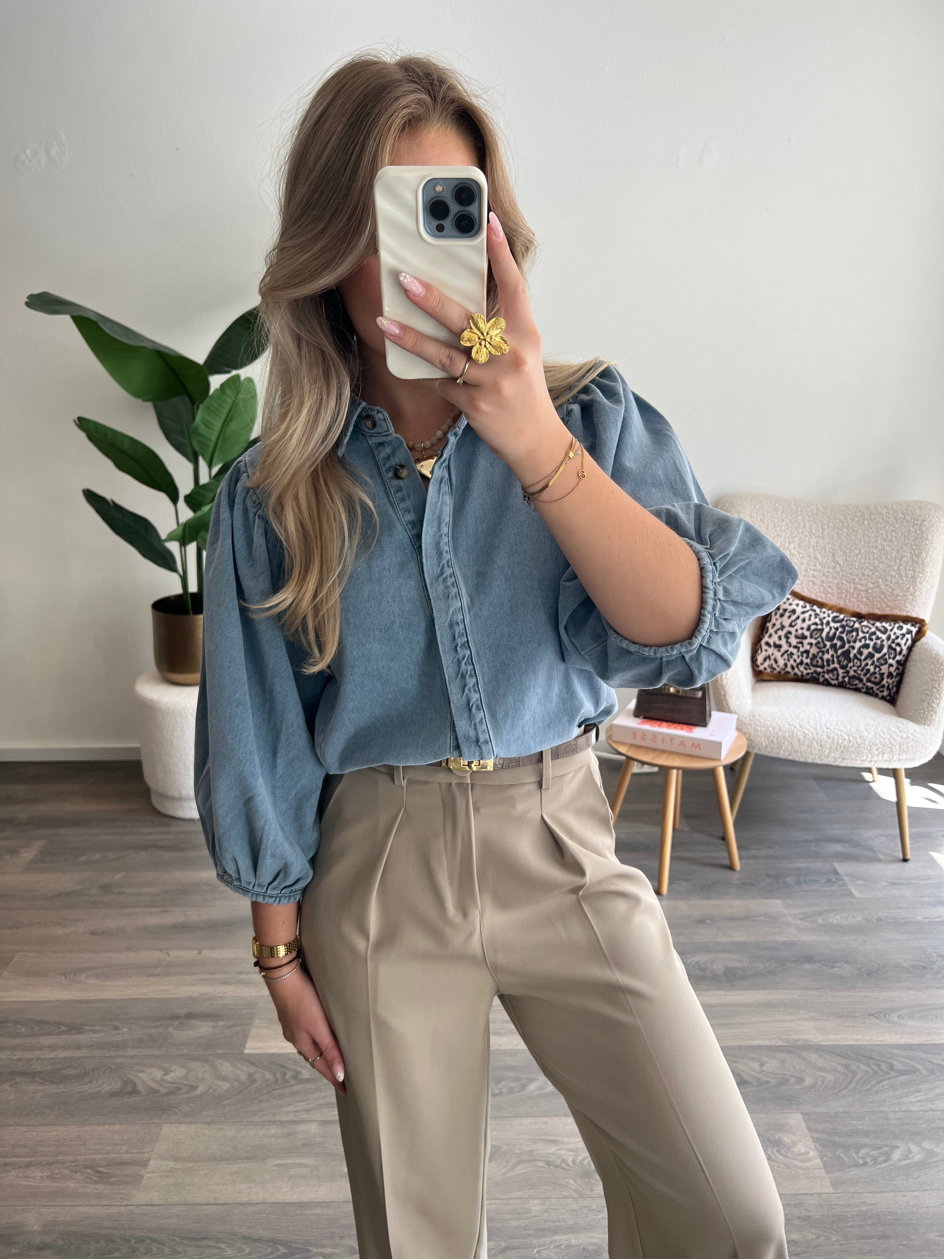 Denim Blouse Lotte | Blauw