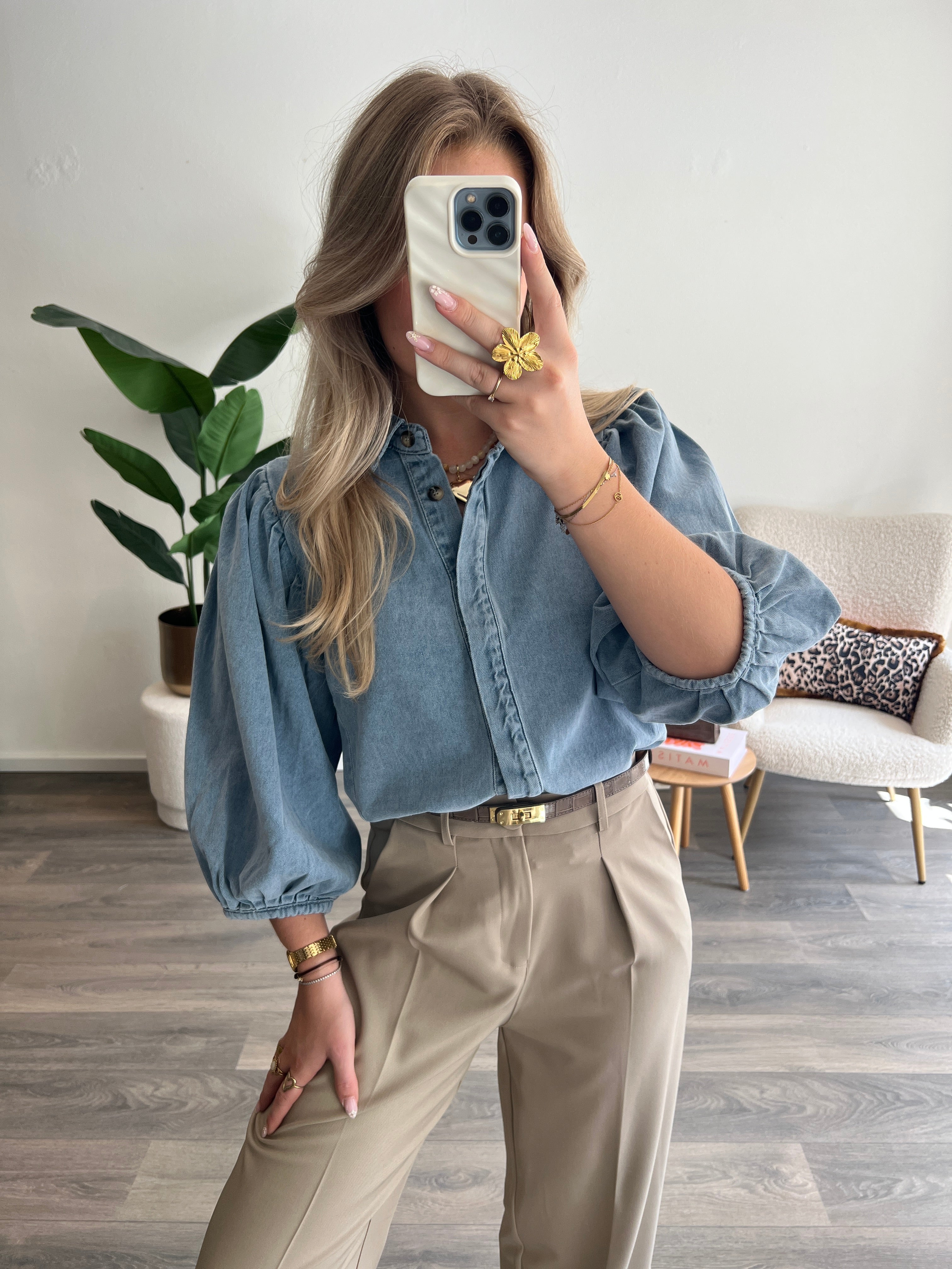 Denim Blouse Lotte | Blauw
