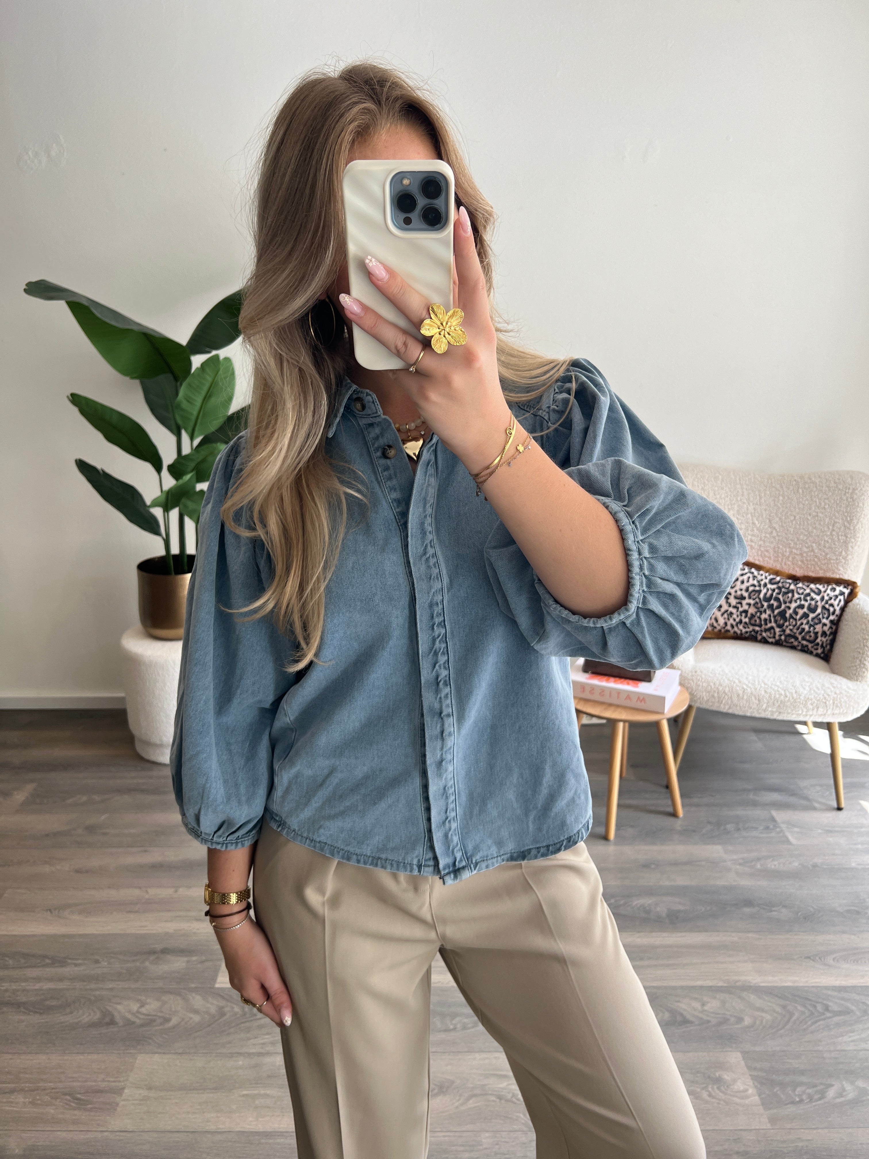 Denim Blouse Lotte | Blauw