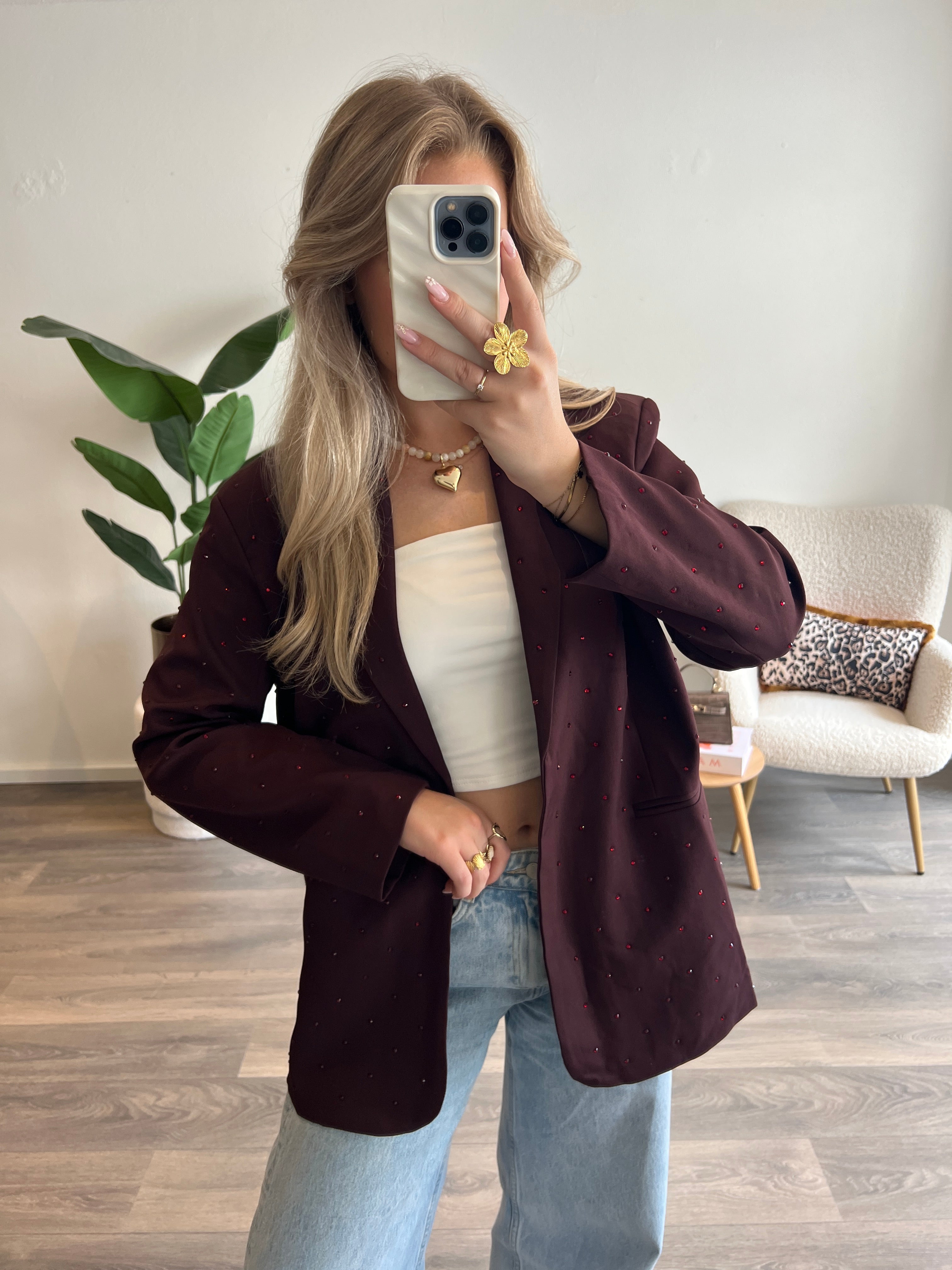 Strass Blazer Amy | Bordeaux