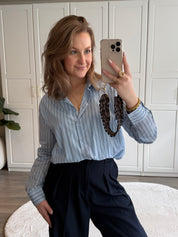 Blouse Mila Striped | Blauw