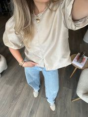 Satin Top Nola | Beige