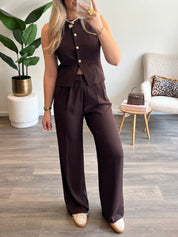 Wide Leg Pantalon Lizzy | Choco
