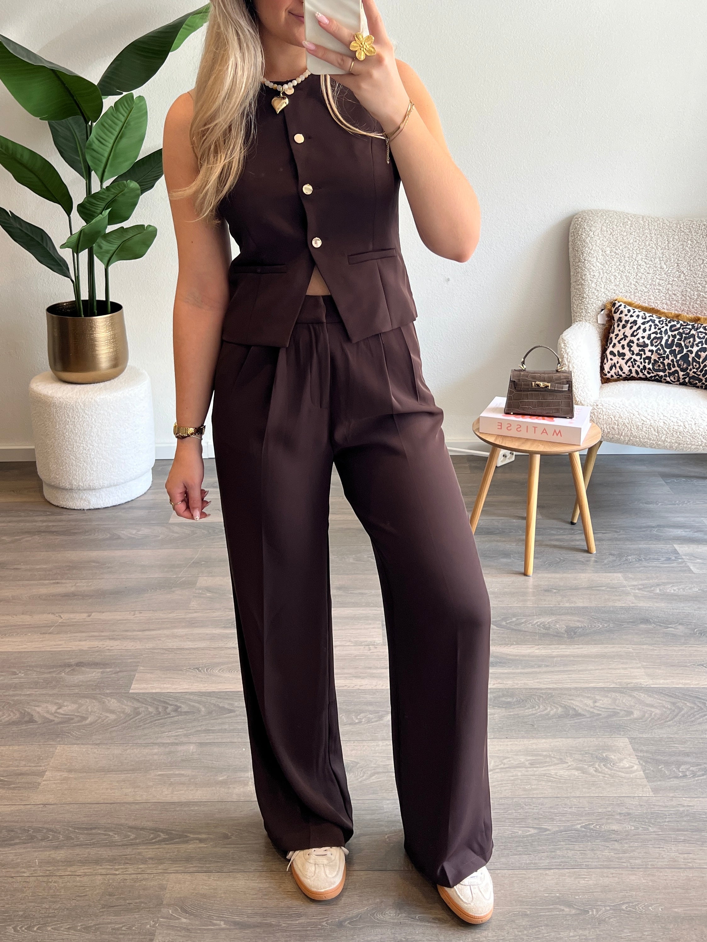 Wide Leg Pantalon Lizzy | Choco