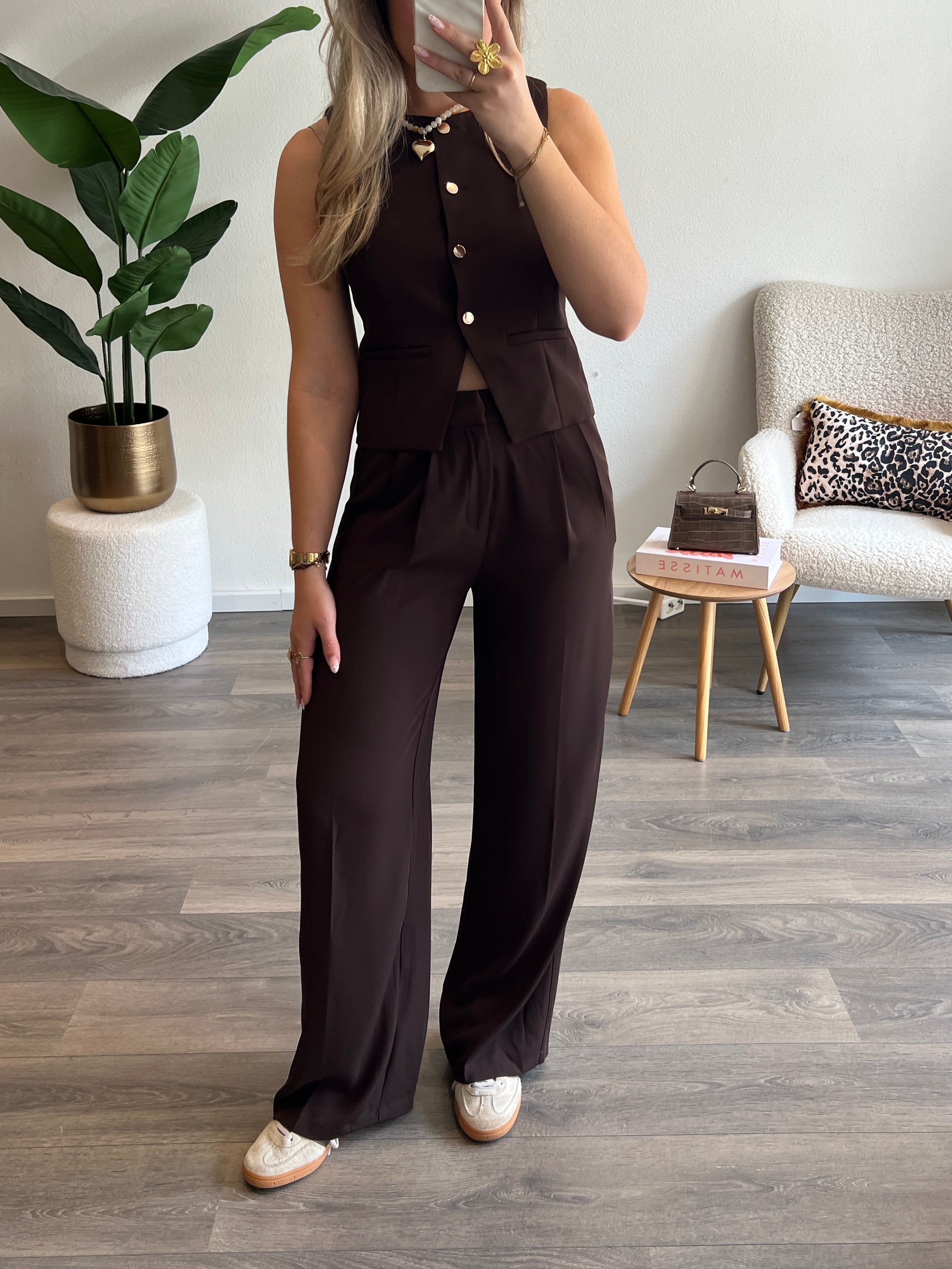 Wide Leg Pantalon Lizzy | Choco