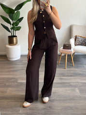 Wide Leg Pantalon Lizzy | Choco
