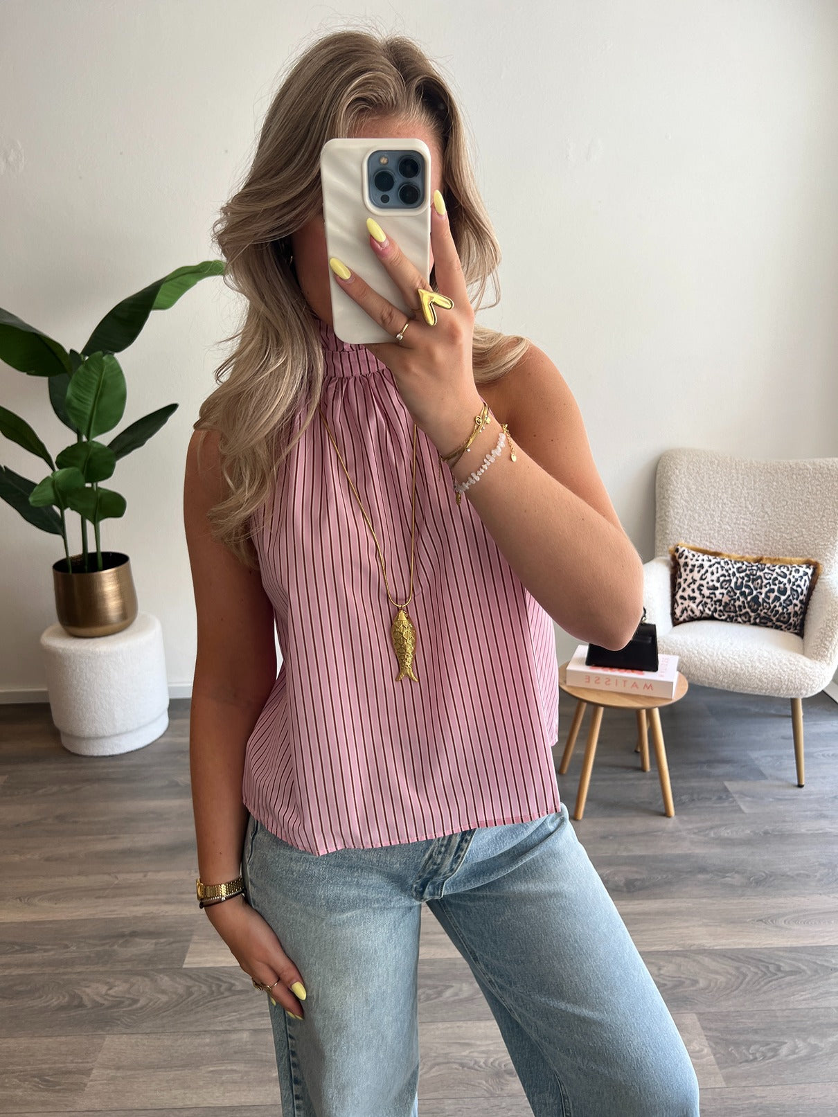 Fish Ketting XL Lang | Goud