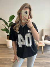 Lace Jersey T-Shirt | Zwart
