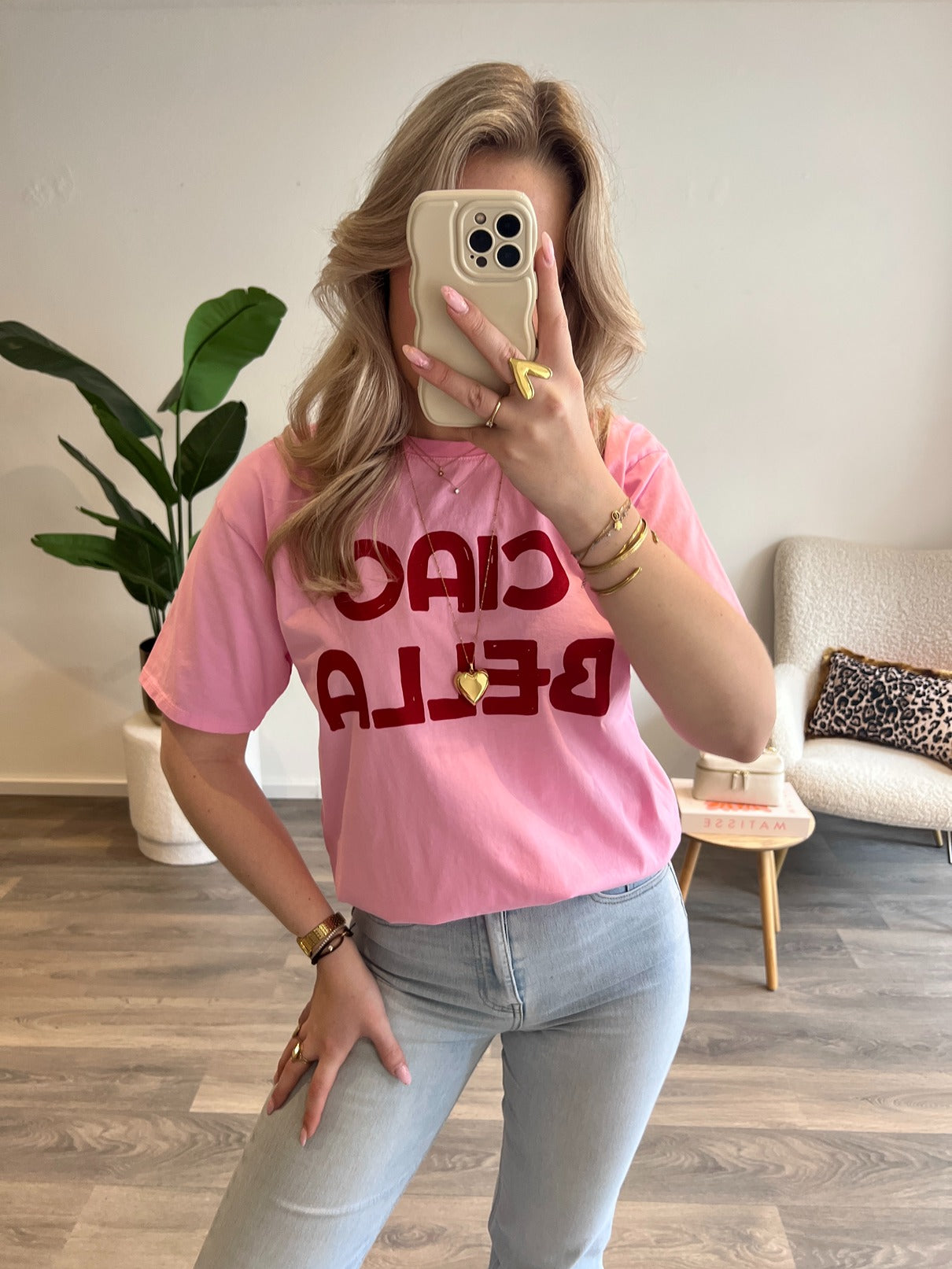 T-Shirt Ciao Bella | Roze